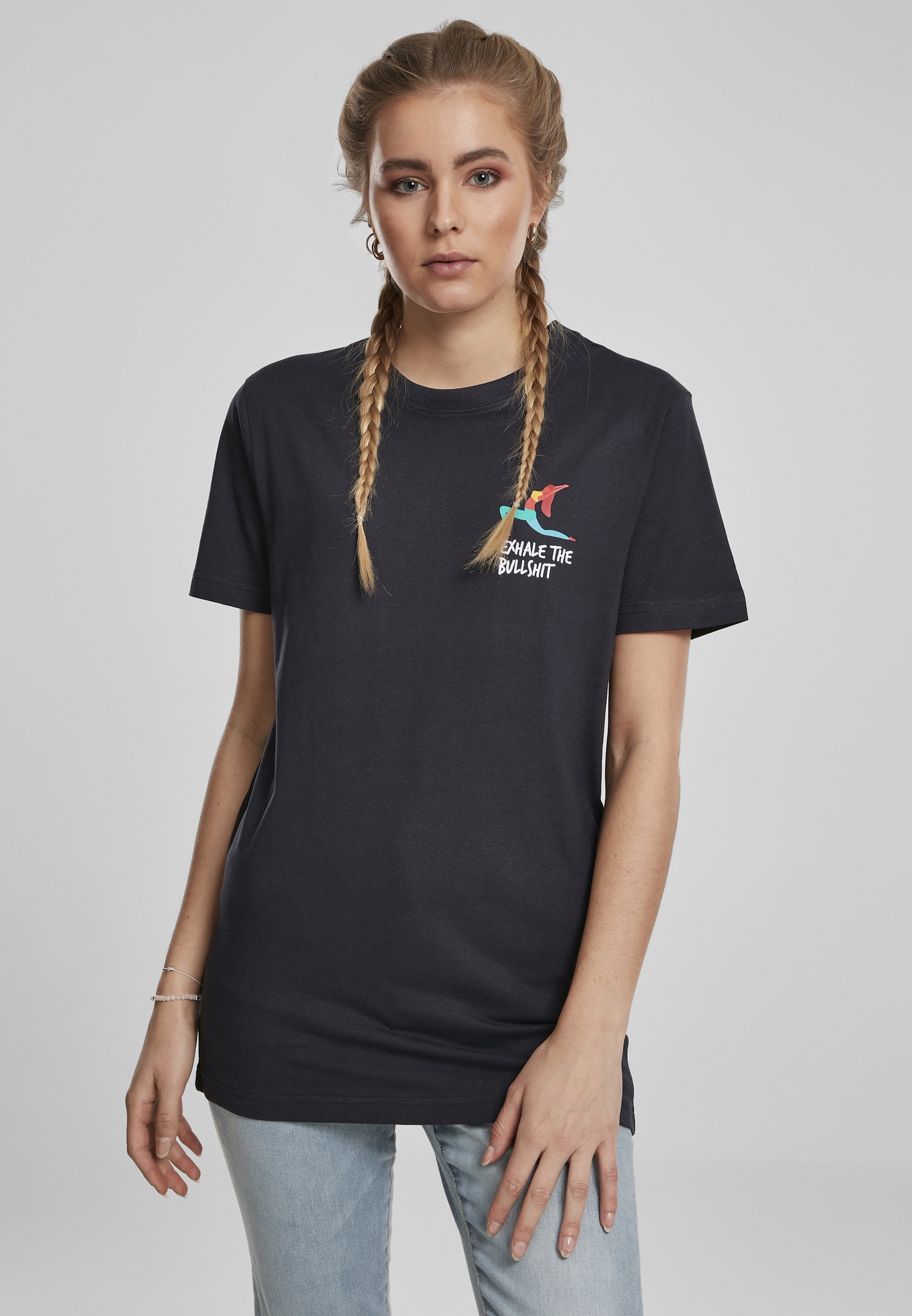 MisterTee Kurzarmshirt "MisterTee Damen Ladies Exhale Tee" 1 Stk. tlg. günstig online kaufen