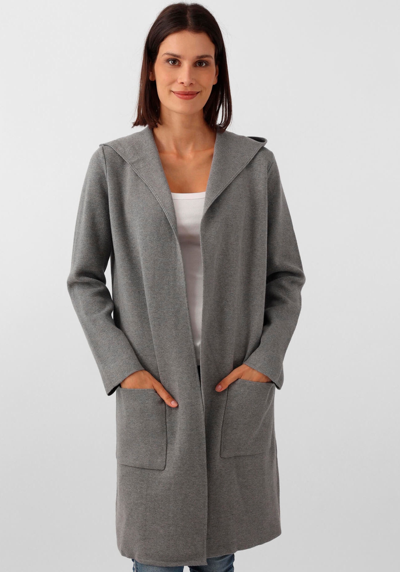 Zwillingsherz Cardigan, Kapuze, Taschen, Langarm, ohne Verschluss günstig online kaufen