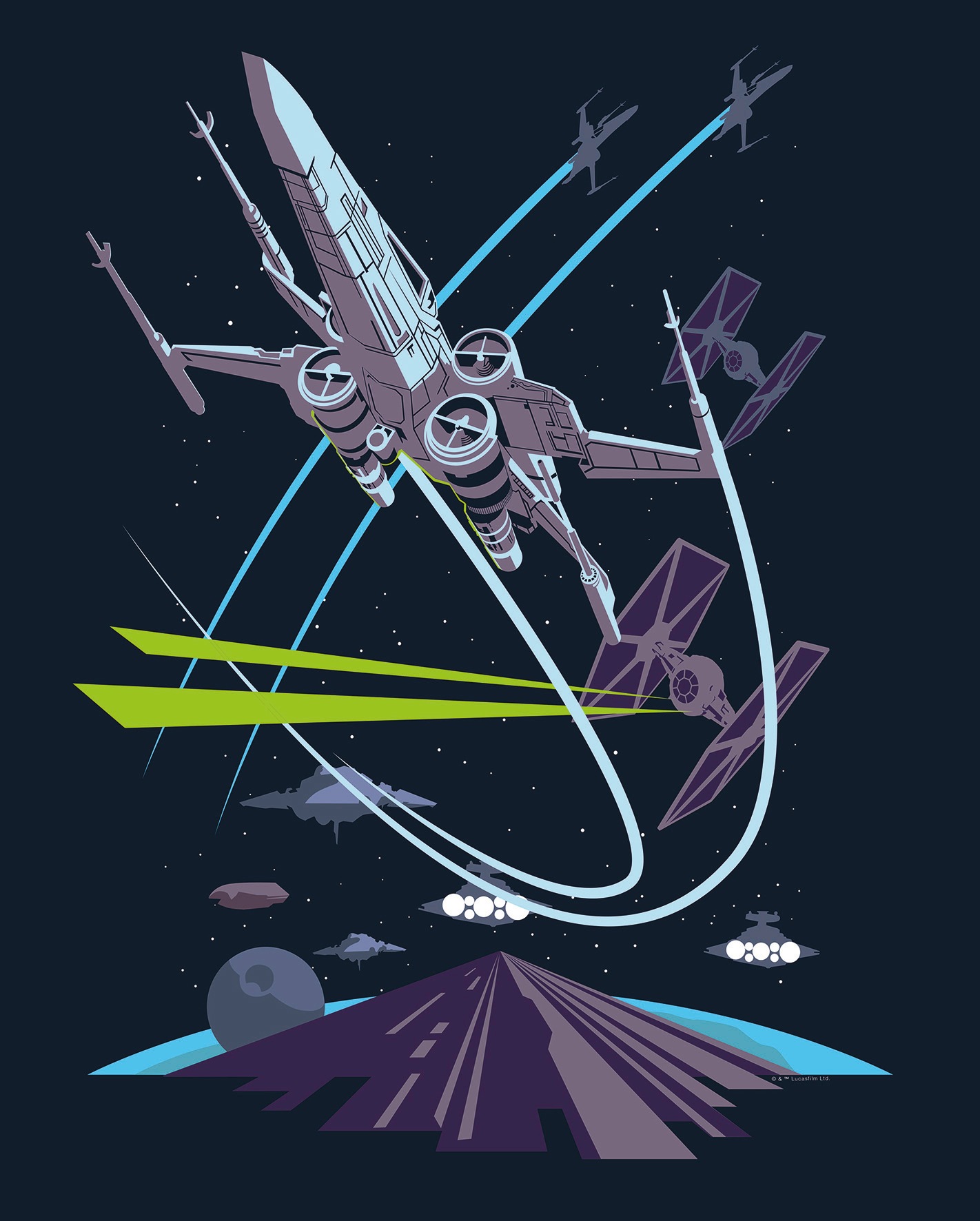 Komar Bild »Star Wars Classic Vector X-Wing«, Star Wars, (1 St.), Wandbild zur Dekoration im Kinderzimmer - ohne Rahmen