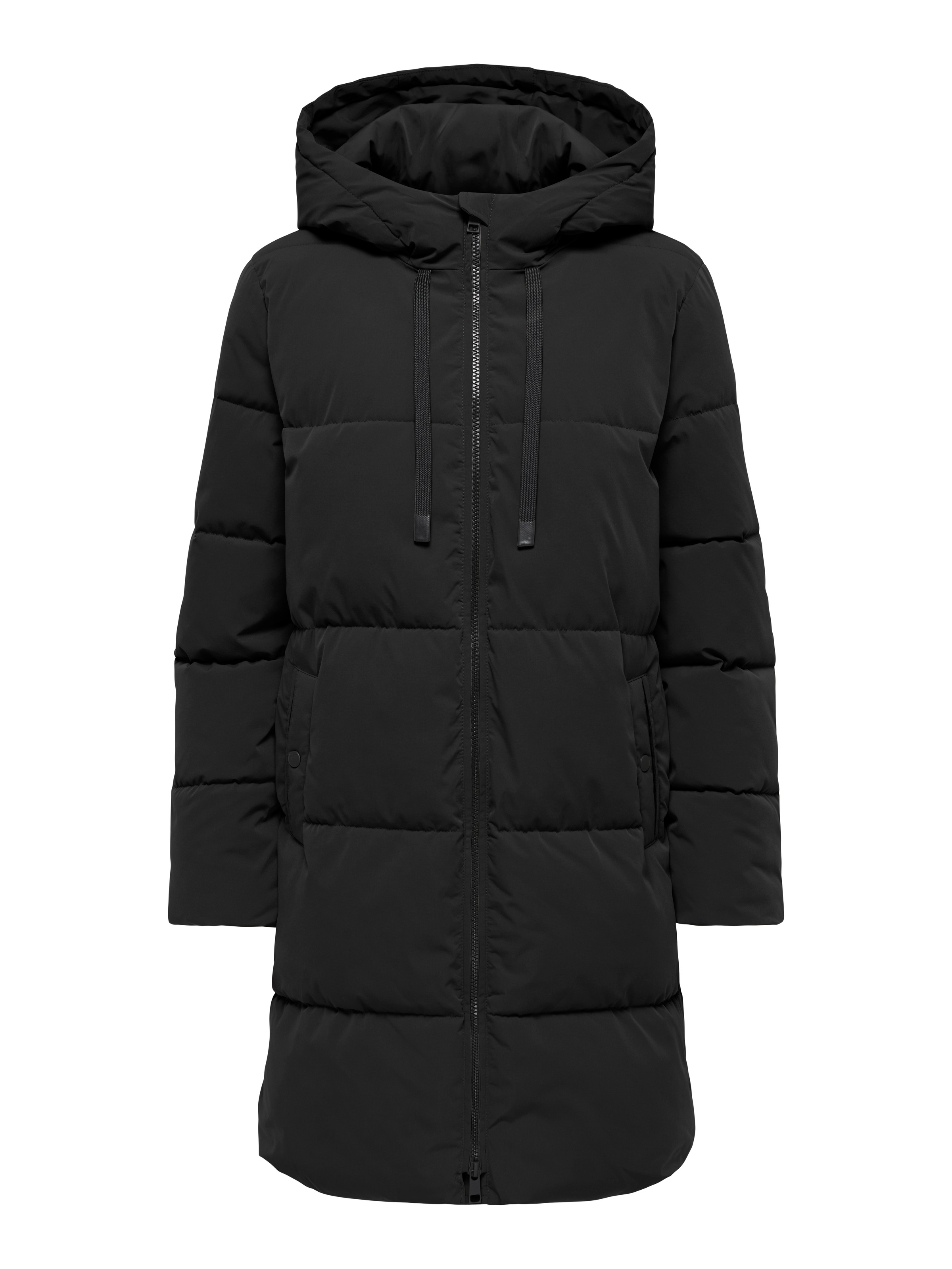Jdy Steppmantel "Jdyblair Long Hood Puffer Otw Sij" Kunstfaser, Kapuze Mit Kordelzug