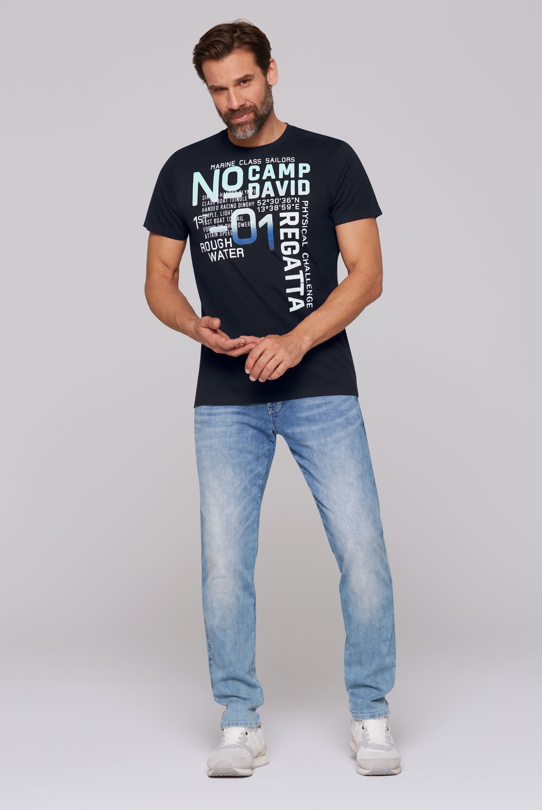 CAMP DAVID Rundhalsshirt, aus Baumwolle