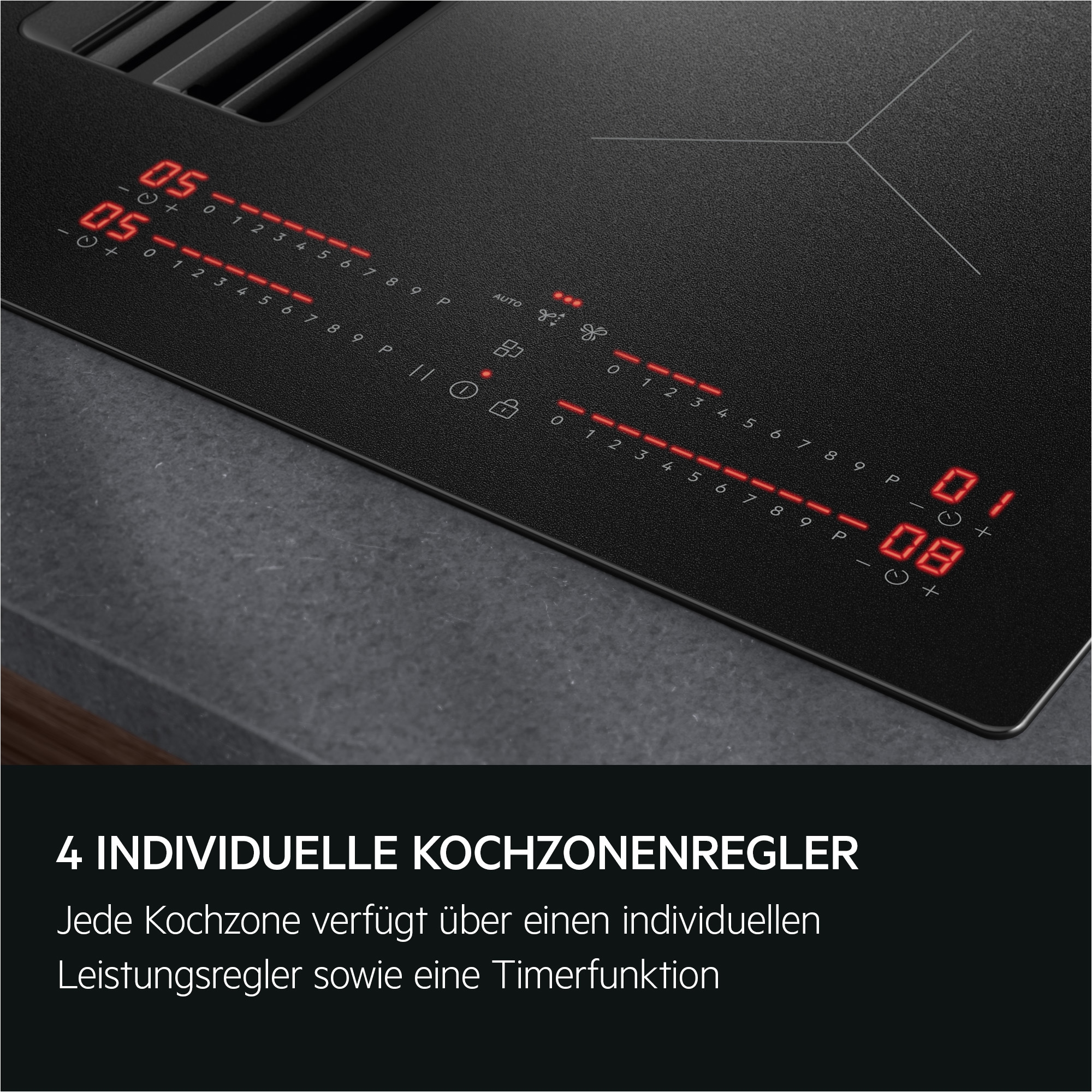 AEG Kochfeld mit Dunstabzug »TH84CB0BSZ« SaphirMatt® - 10× kratzresistenter & Anti Fingerprint, Made in Germany