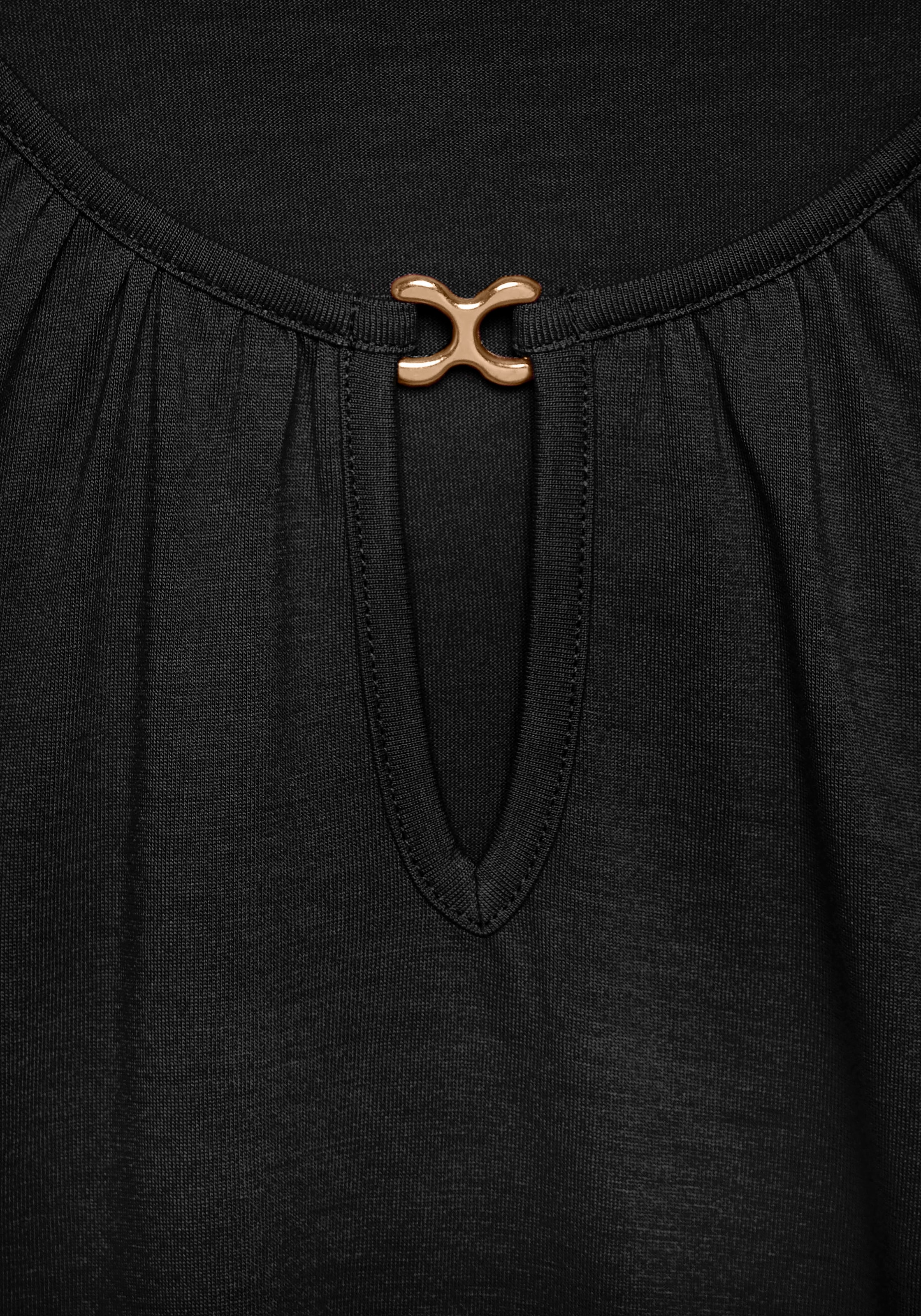 Vivance Tanktop, mit goldenem Zieraccessoire, elegantes Blusentop