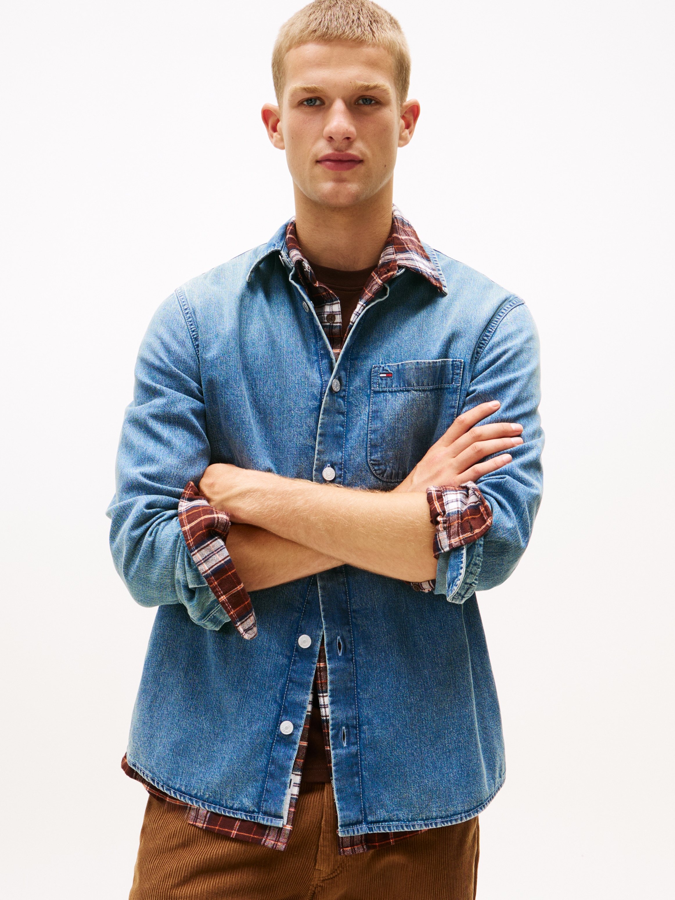 Tommy Jeans Jeanshemd "REGULAR DENIM SHIRT", Regular fit mit Rundhalsaussch günstig online kaufen