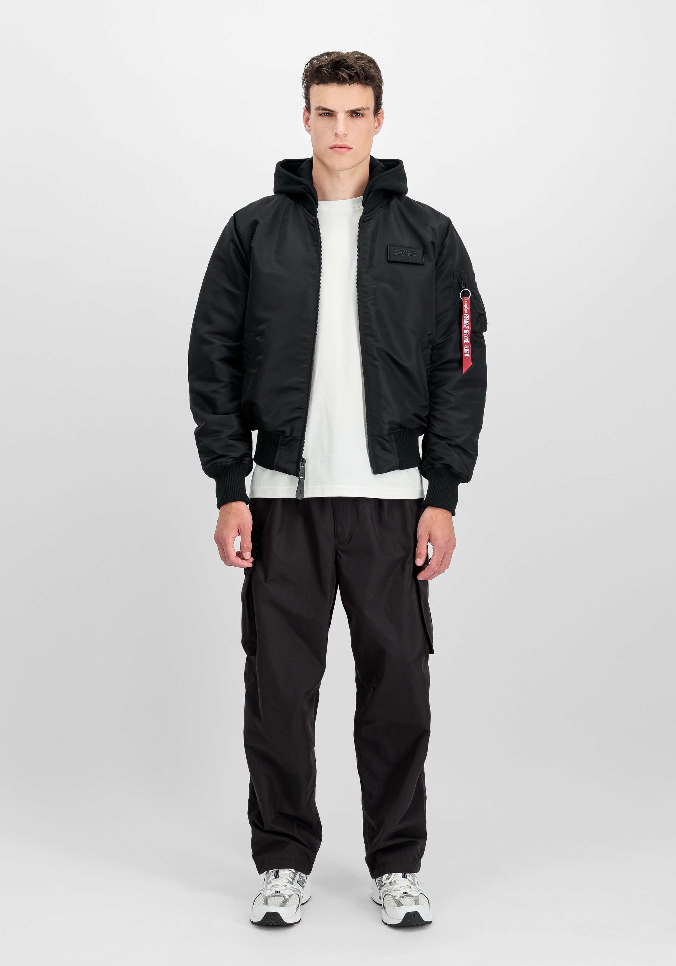 Alpha Industries Bomberjacke »MA-1 ZH Back Print« mit Kapuze Kunstfaser, slim fit