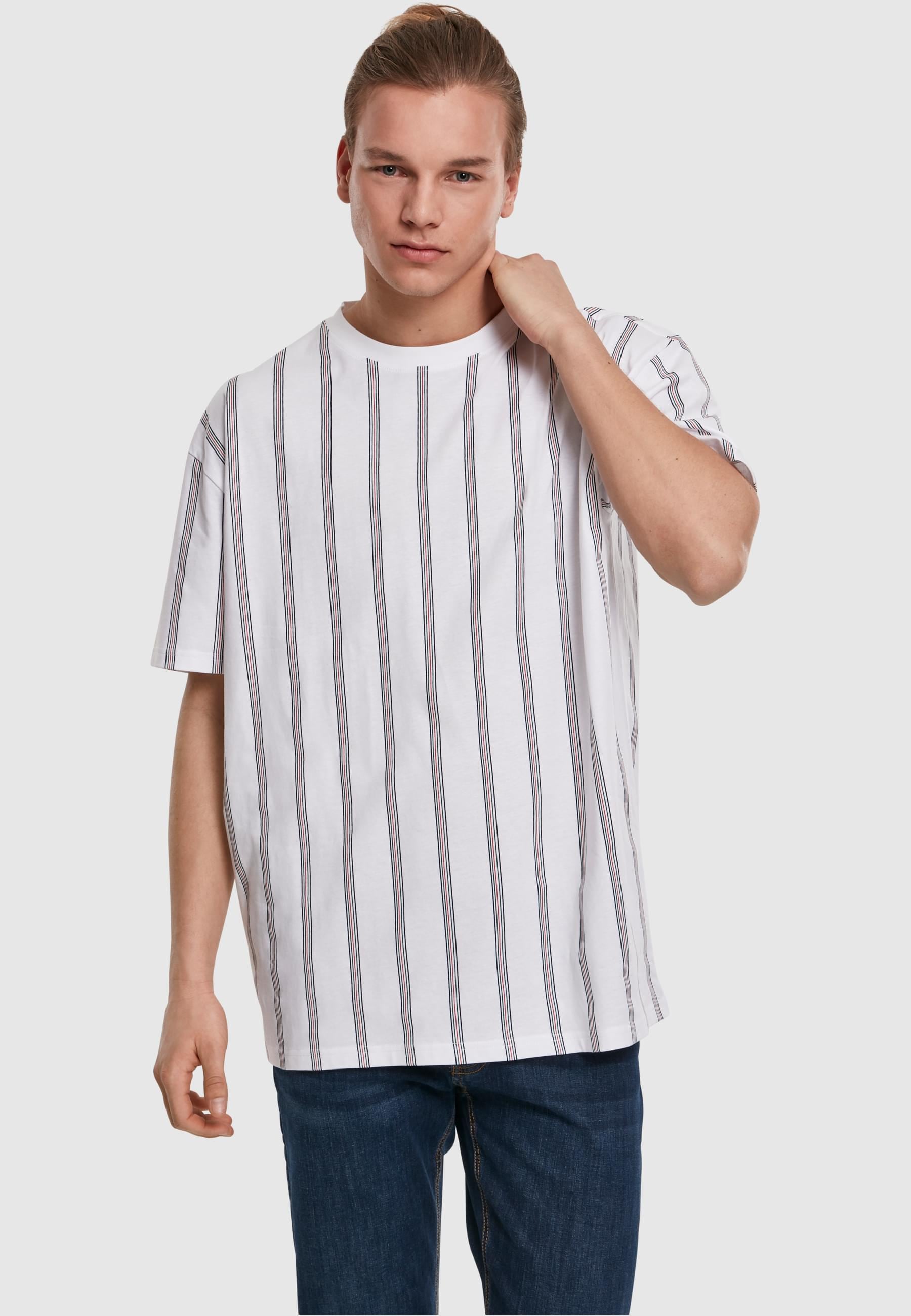 URBAN CLASSICS T-Shirt »Urban Classics Herren Heavy Oversized AOP Stripe Tee«, (1 tlg.)