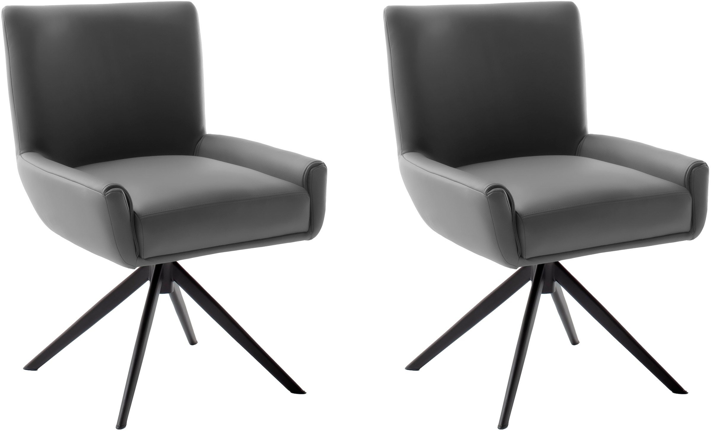 MCA furniture 4-Fußstuhl »WILSON Esszimmerstuhl, Armlehnstuhl, Polsterstuhl, modern«, (Set), 1 St., Leder, Stuhl, Armlehnenstuhl, drehbar, Taschenfederkern, belastbar 160 kg,XXL