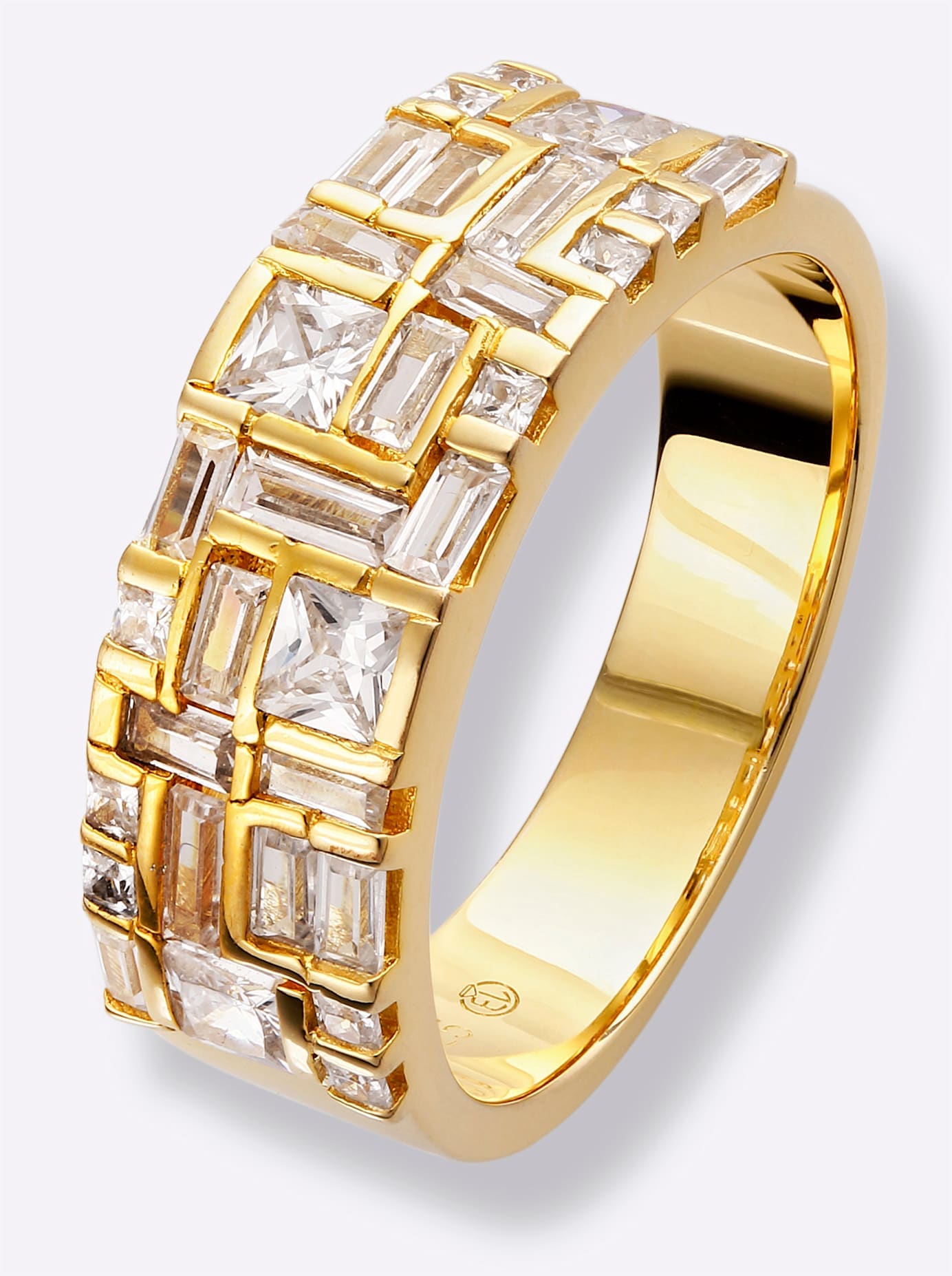 Fingerring LADY Gr. 20, silber (silber vergoldet 925), Fingerringe, Damen, 20, Silber 925 (Sterlingsilber), Fingerring
