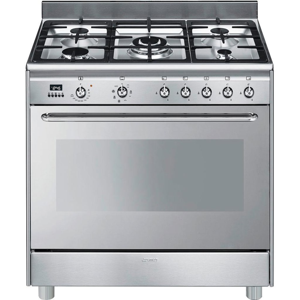 Smeg Gas-Standherd »SCD90MFX9-1«, SCD90MFX9-1, mit Backauszug