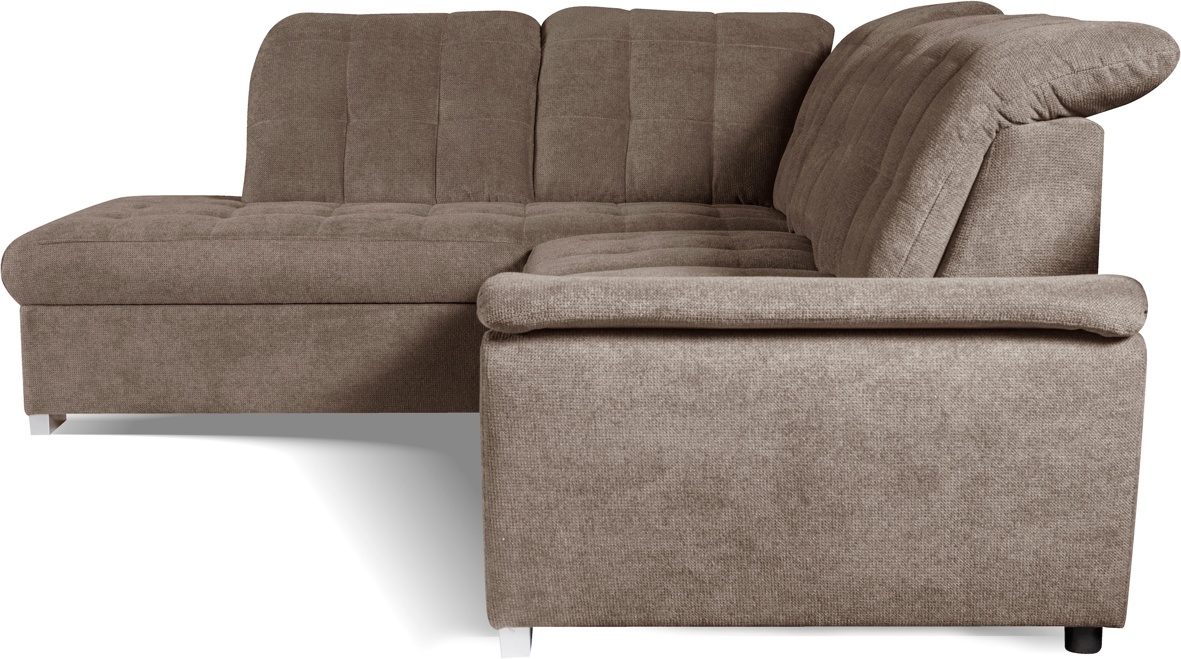 WERK2 Ecksofa »Brindisi, bequem und komfortabel, L-Form«, mit verstellbaren Kopfteilen, Bettfunktion & Bettkasten
