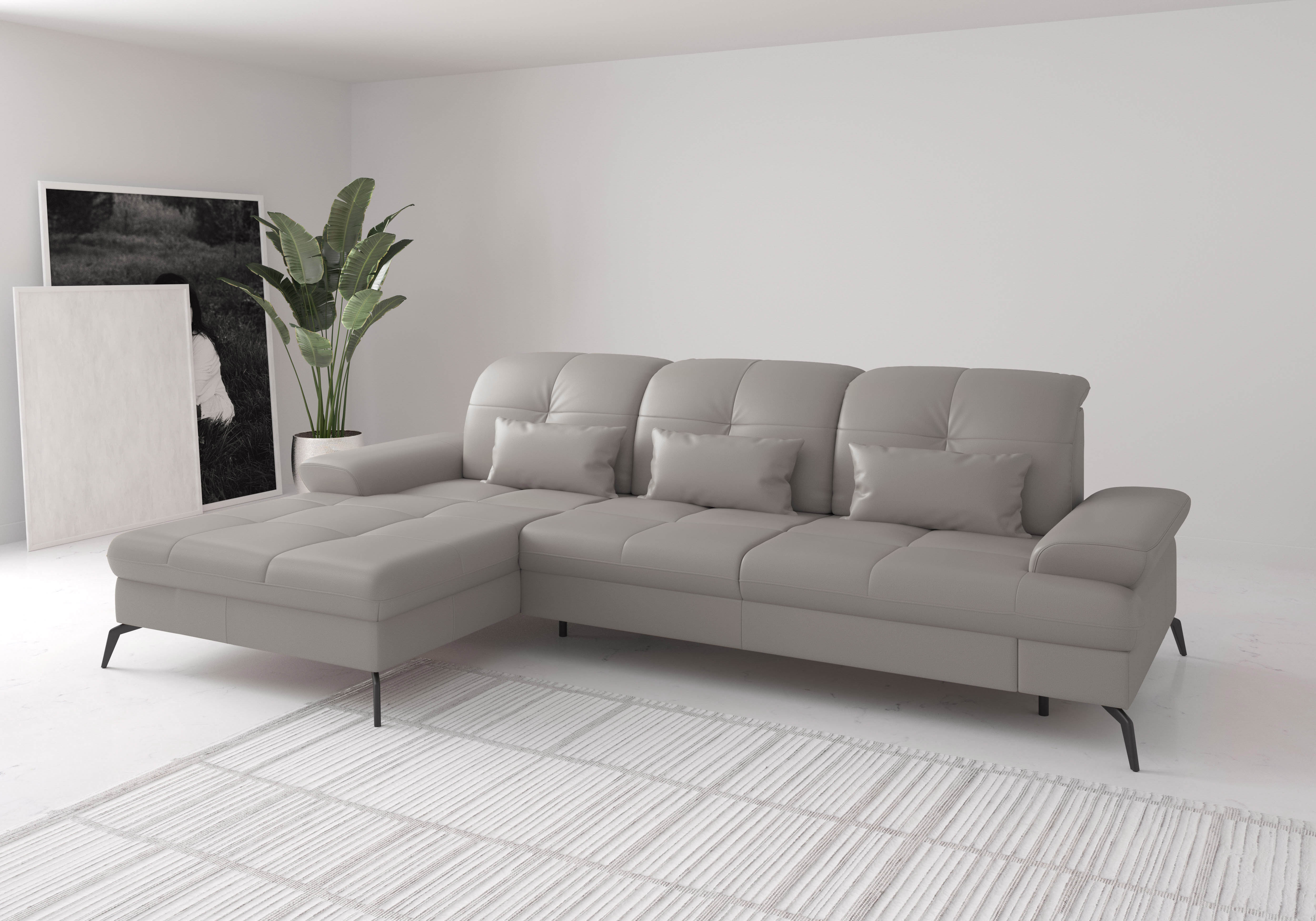 sit&more Ecksofa "Amica, L-Form, inkl. Sitztiefenverstellung & Armteilverstellung" wahlweise mit Schlaffunktion, Bettkasten und Kopfteilverstellung