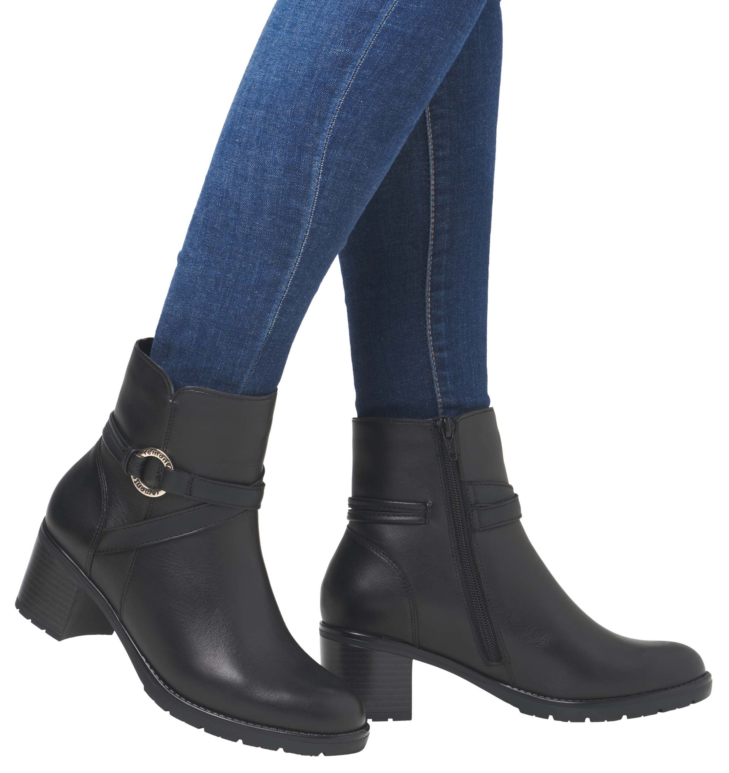 Remonte Stiefelette, Blockabsatz, Herbstmode, Businessschuh mit Innenreißverschluss