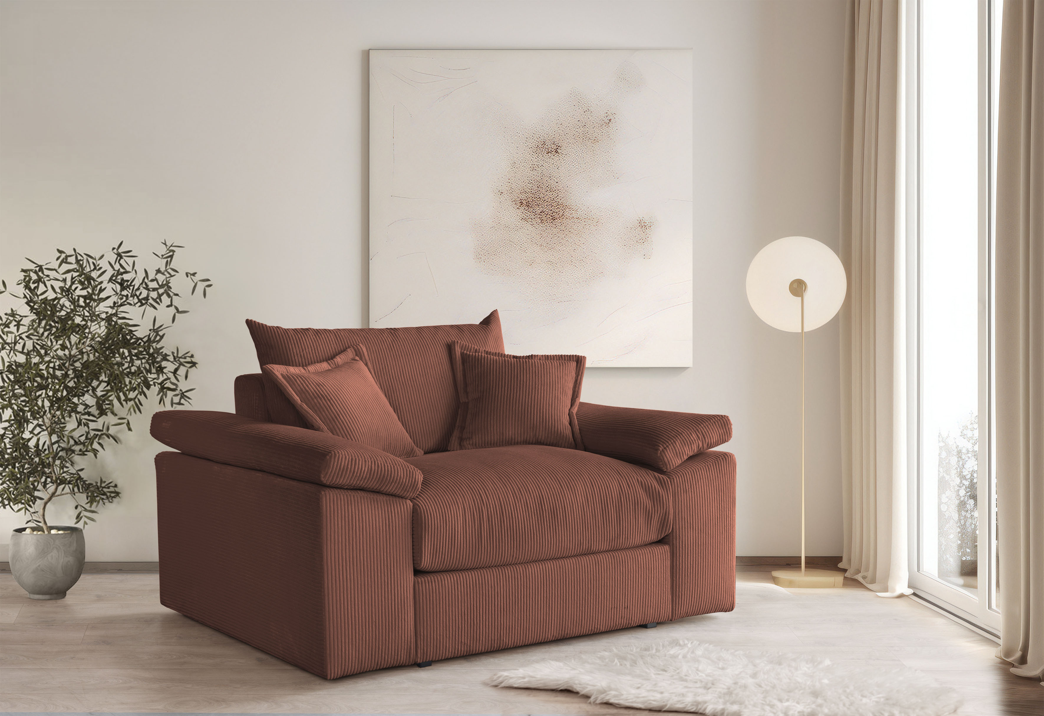 OTTO home XXL-Sessel "Soft&Cosy, B: 151 cm - OTTO. Verlässliche Qualität." Mega-Sessel, Cord oder Chenille-Struktur, mit 2 Zierkissen