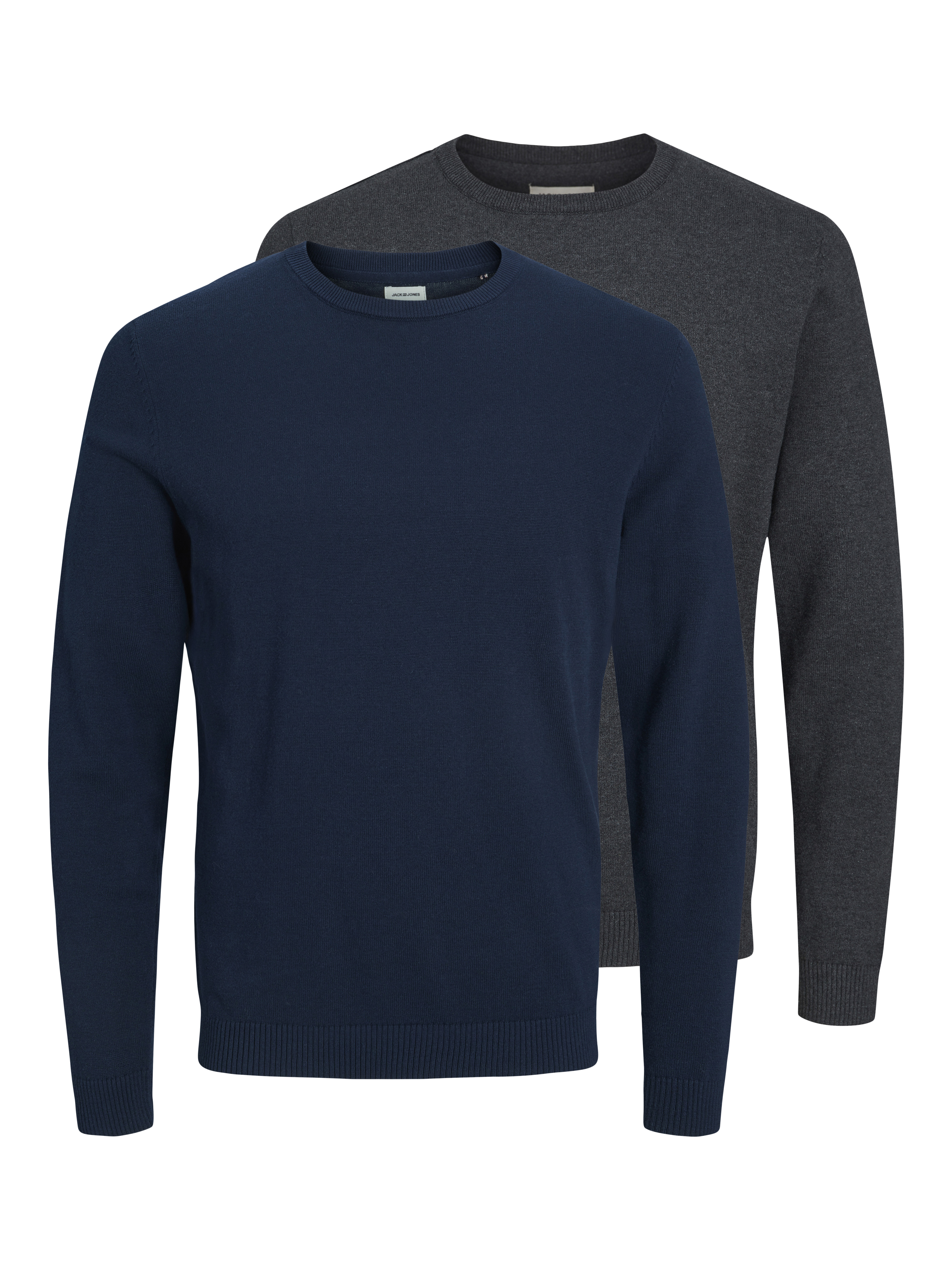 Jack & Jones Rundhalspullover "JJEBASIC KNIT CREW NECK 2PK MP" Packung, 2 Baumwolle, regular fit