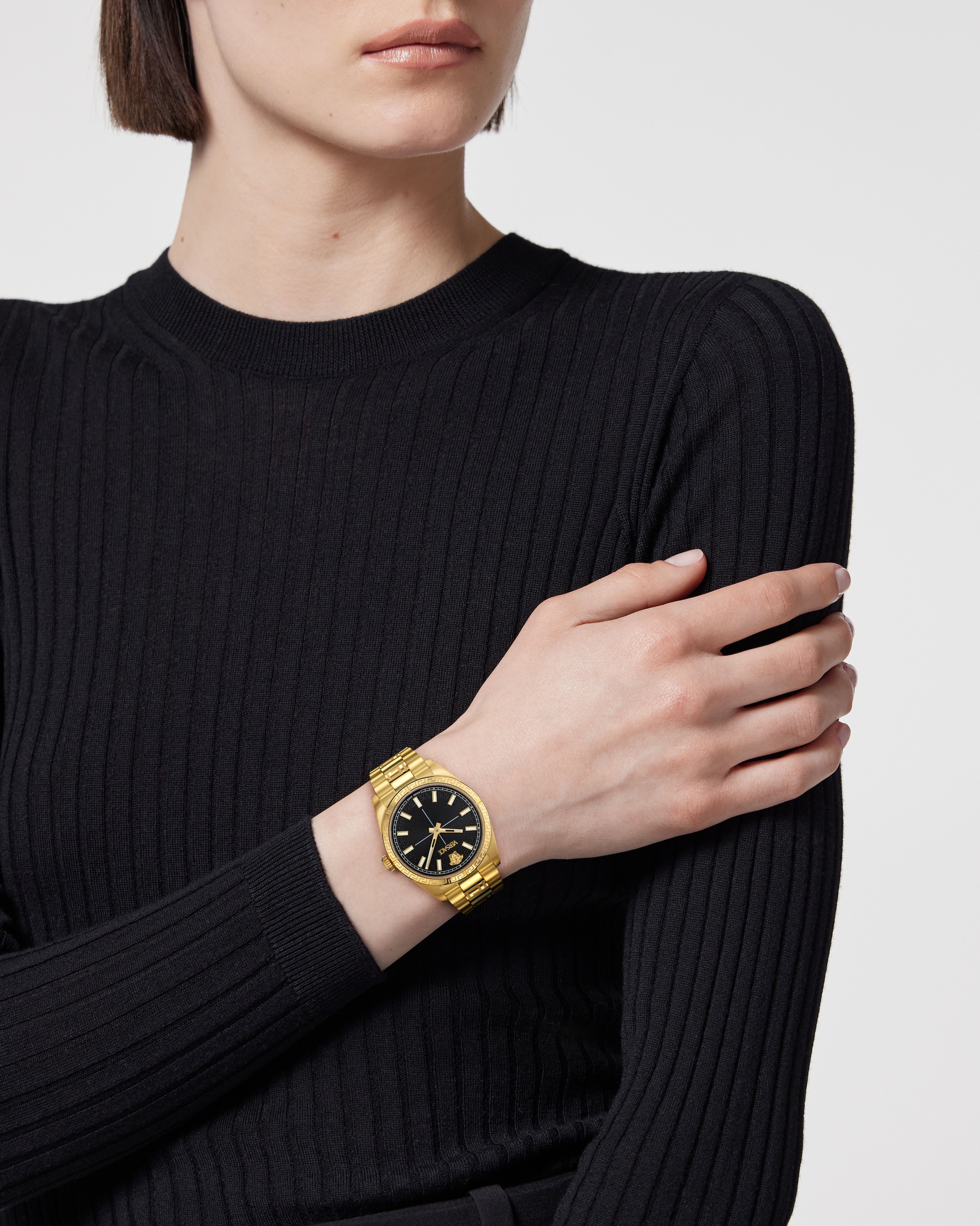 Versace Quarzuhr »MILLENYIUM LADY«, Armbanduhr, Damenuhr, Swiss Made, Edelstahlarmband, analog