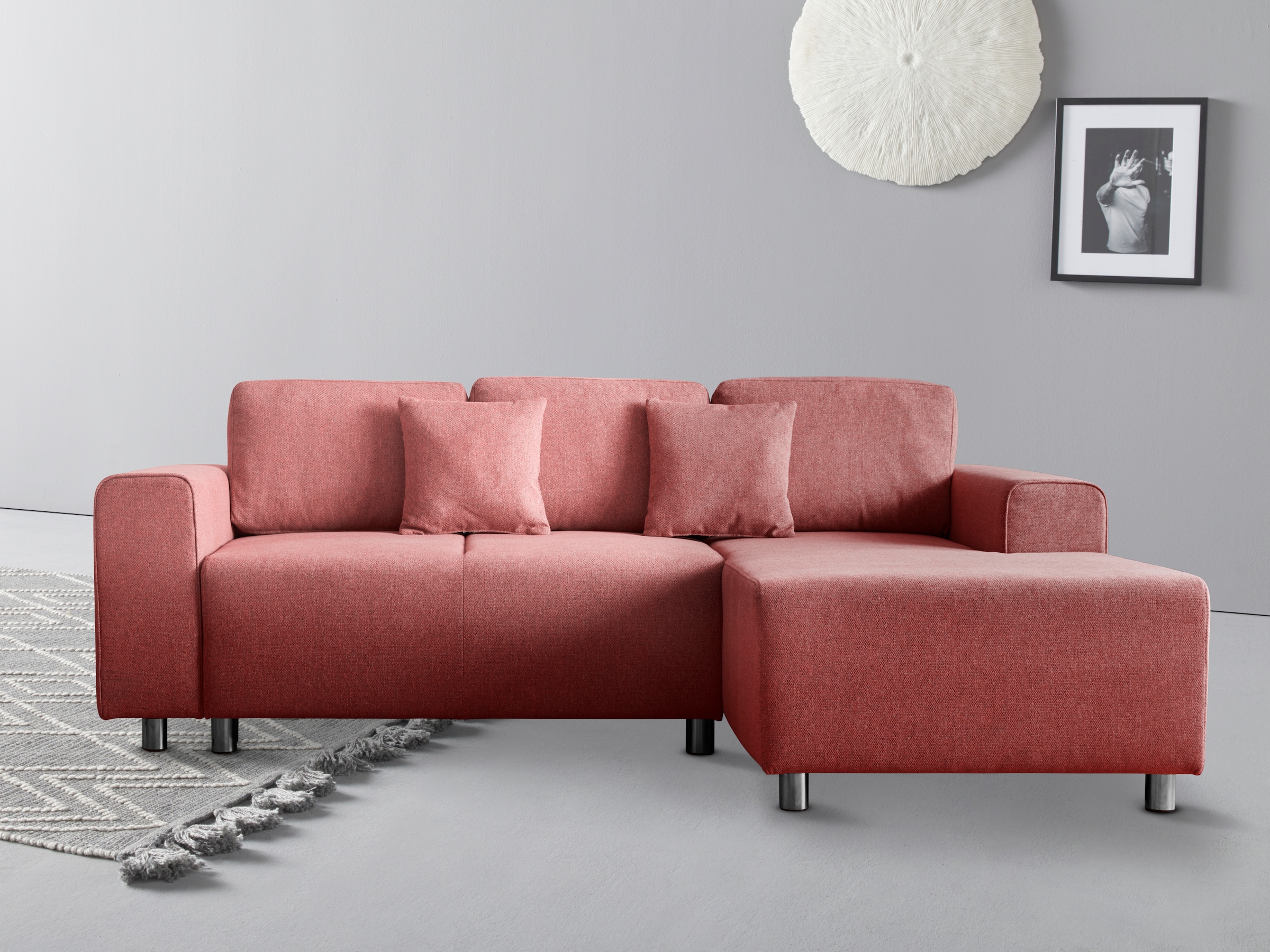 Home affaire Ecksofa "Györ", L-Form, wahlweise mit Bettfunktion und Bettkas günstig online kaufen