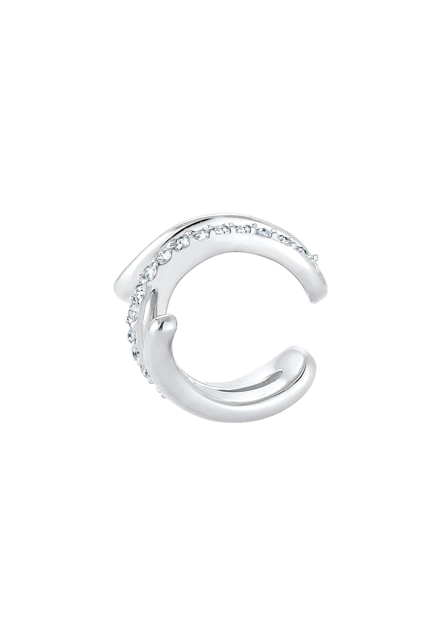 Elli Single-Ohrhaken »Single Earcuff Twisted Kristalle Weiß 925 Sterling Silber«