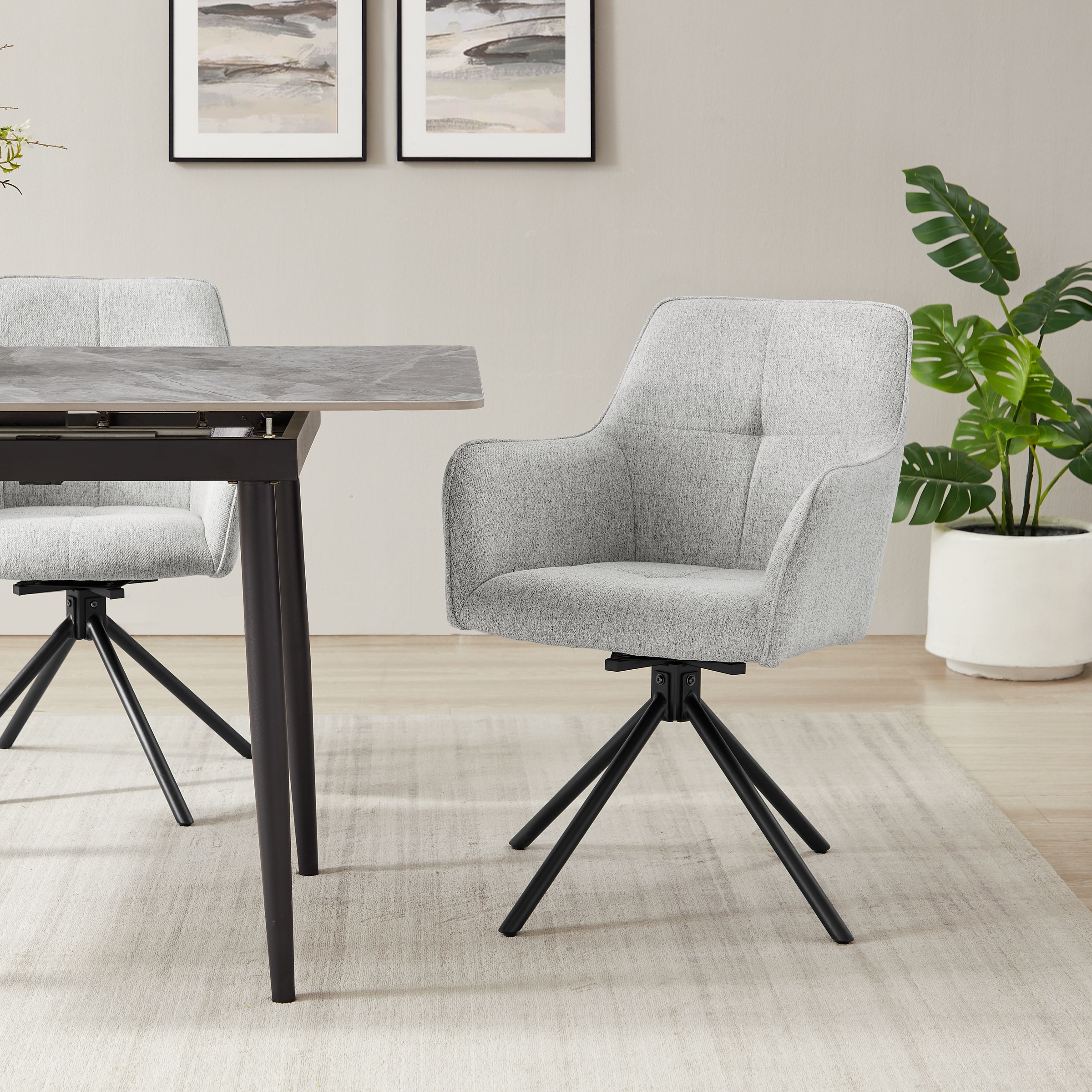 OTTO home Drehstuhl "Haily" (Set) hochwertiger Strukturstoff, robustem Meta günstig online kaufen