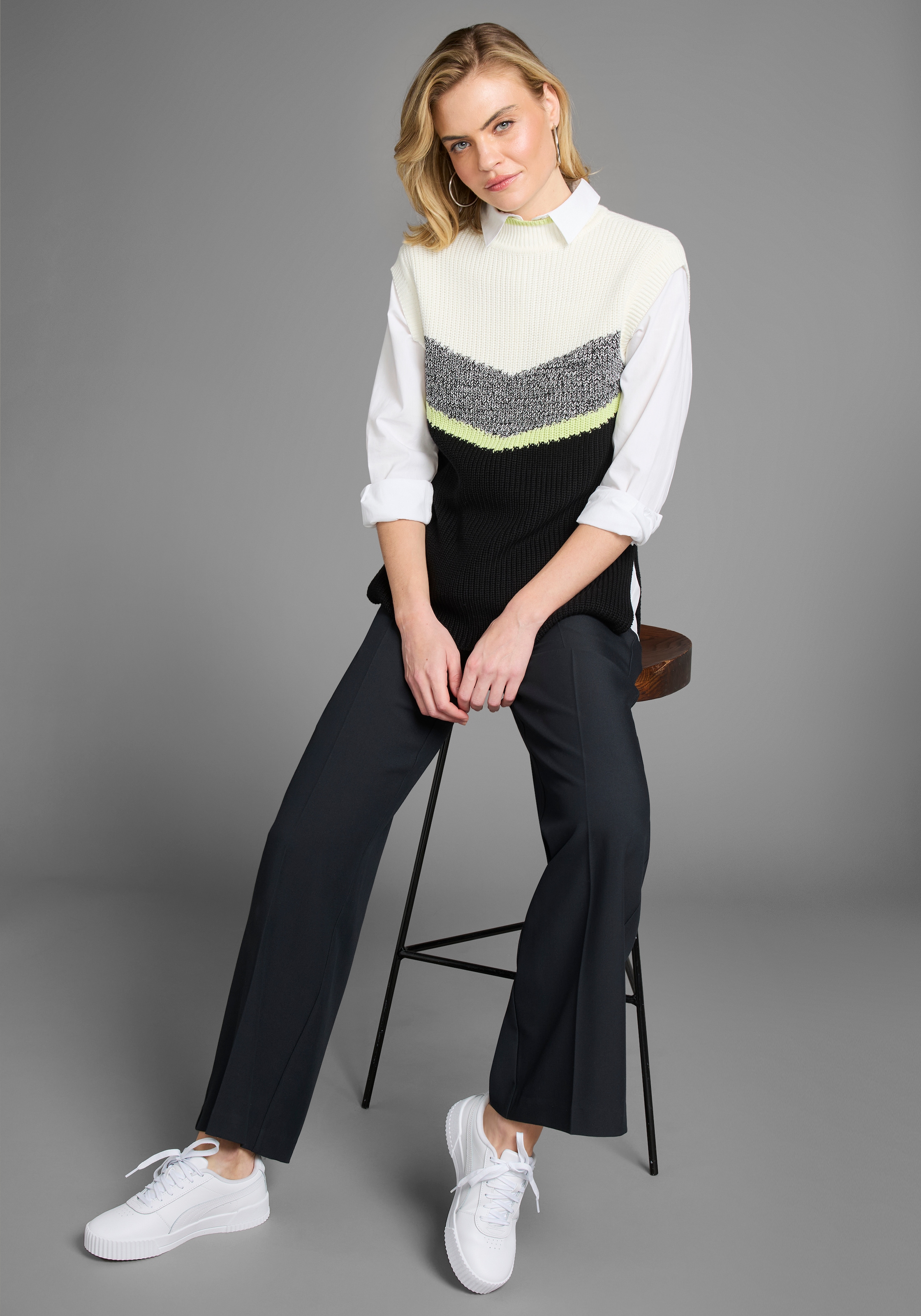 Laura Scott Longbluse, mit Brusttasche