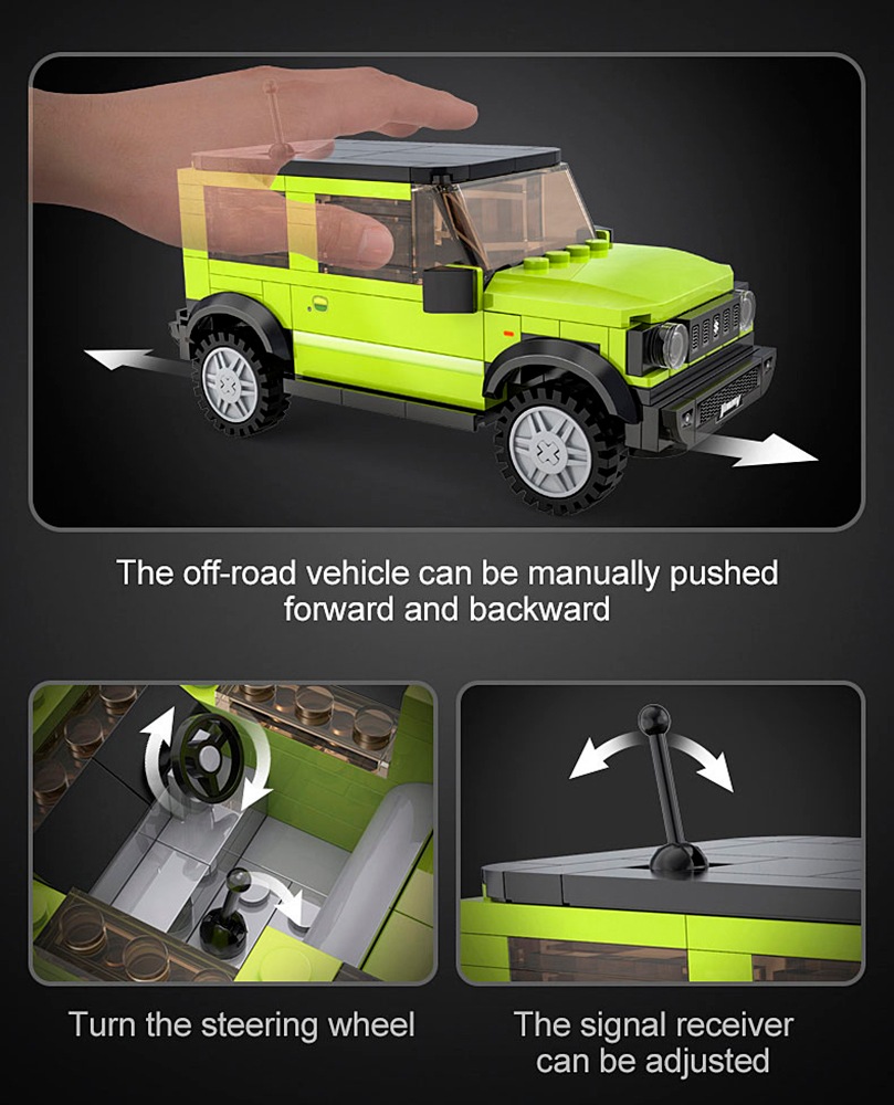 Jamara Konstruktions-Spielset »CaDA, Suzuki Jimny 1:24 grün Bricks«, (192 St.)