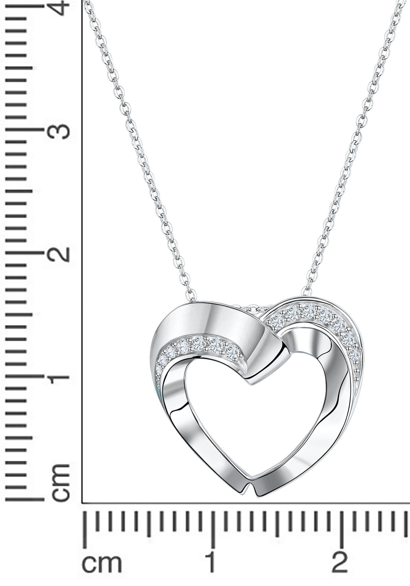 Firetti Kette mit Anhänger »Schmuck Geschenk Silber 925 Halsschmuck Halskette Ankerkette Herz«, mit Zirkonia (synth.)