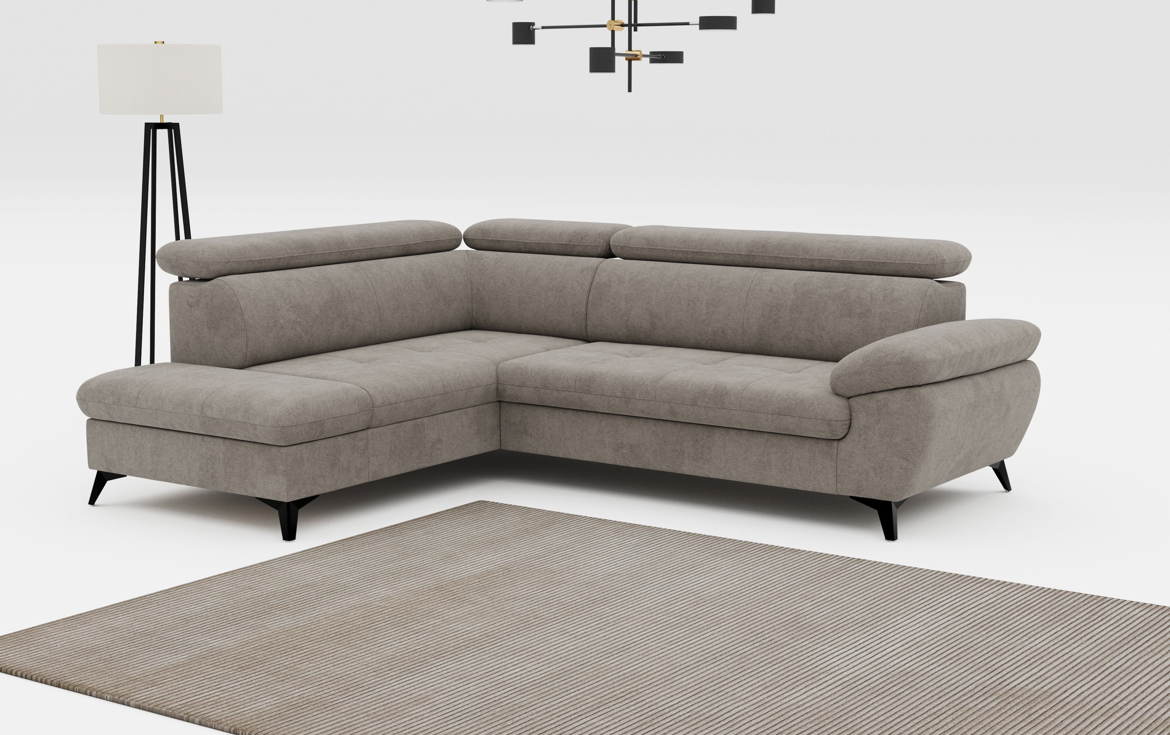 COTTA Ecksofa "Hudson L-Form, B: 256 cm" mit Kopfteilverstellung, optional günstig online kaufen