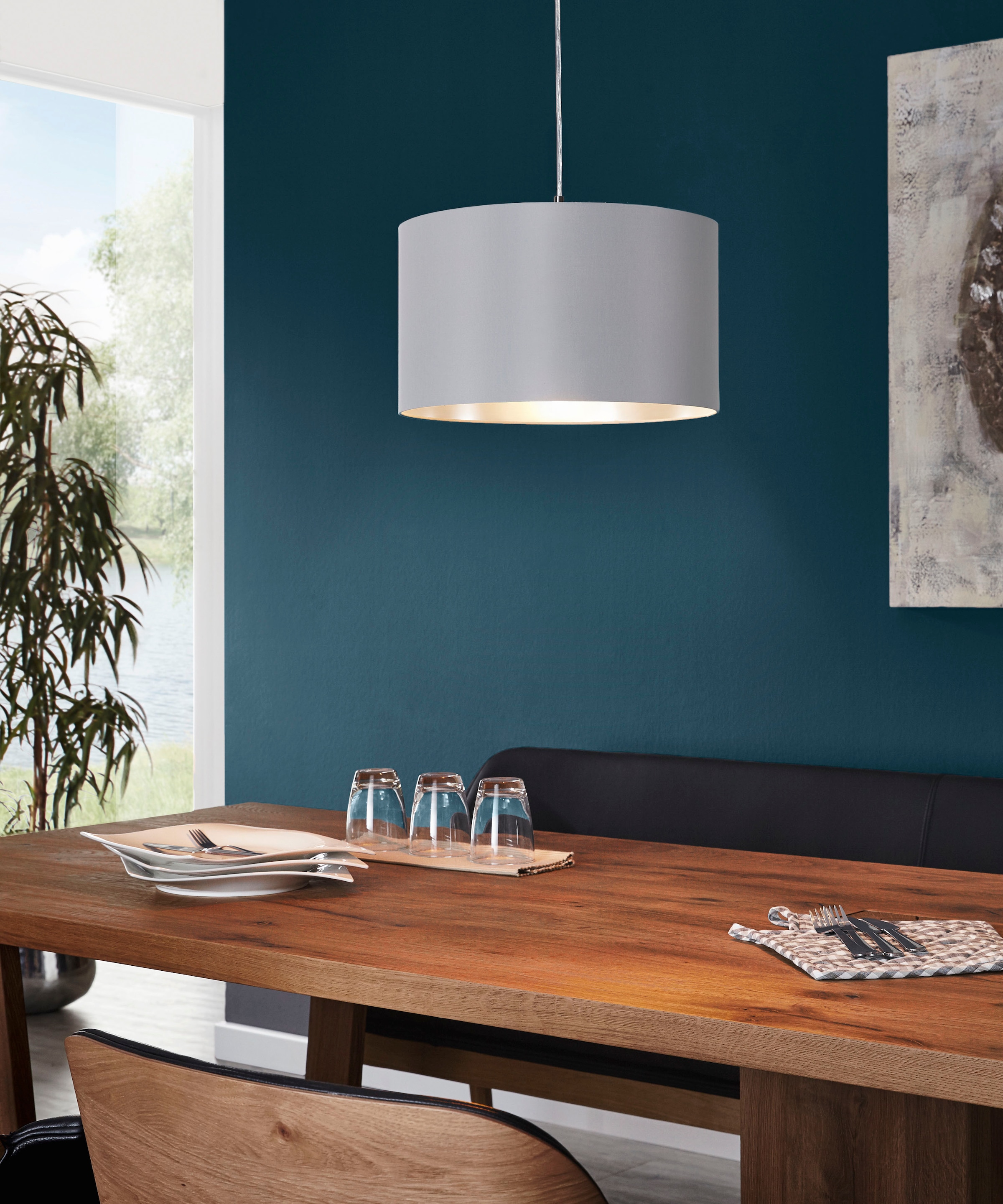 EGLO Hängeleuchte »MASERLO«, 1 flammig, Leuchtmittel E27 | Leuchtmittel wechselbar-ohne Leuchtmittel, Pendelleuchte, Pendellampe, Wohnzimmer, Esszimmer, gemütlich, 110x38cm