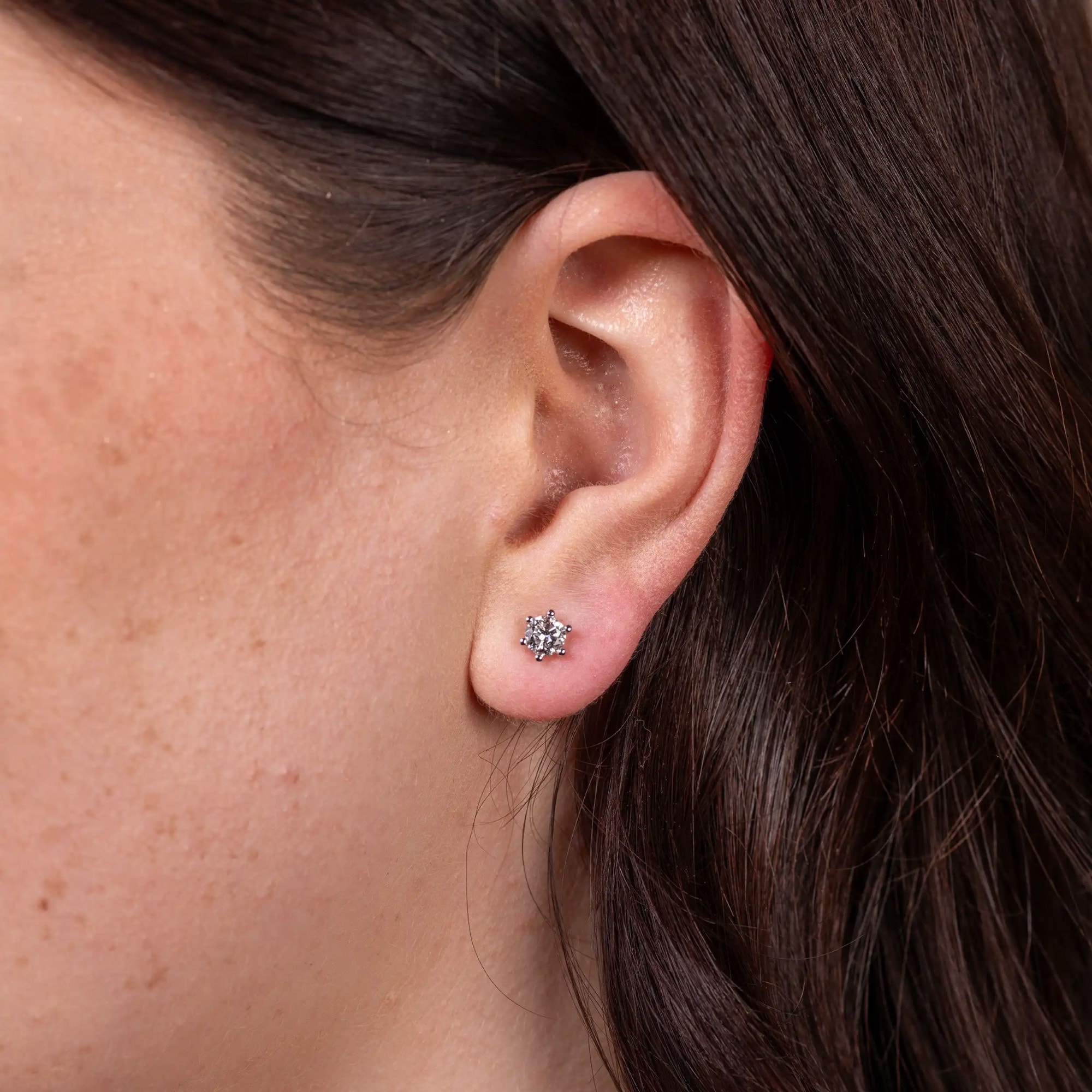 LYOMI Paar Ohrstecker »585/- Weißgold 2 synth. Diam. 0,75 ct.«