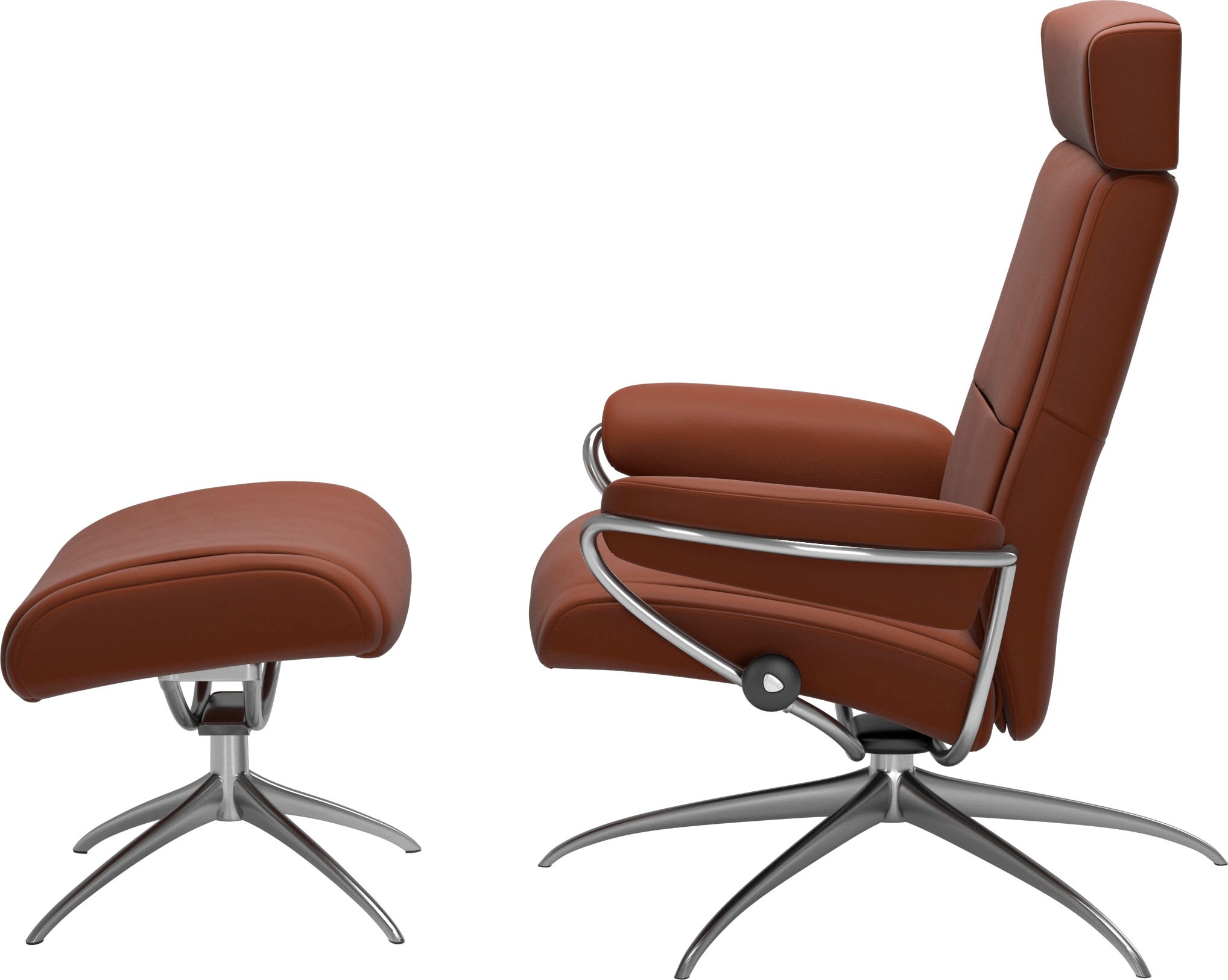 Thumbnail - Stressless Relaxsessel "Paris", (Set, Relaxsessel mit Hocker), mit Hocker, Low Back mit Kopfstütze, mit Star Base, Geste...