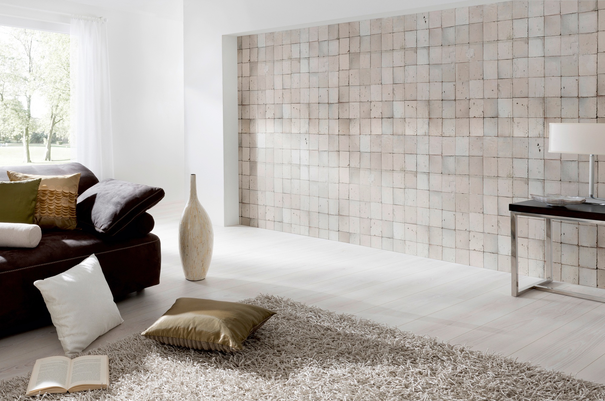 Architects Paper Fototapete »Old Tiles White«, Vlies, Wand, Schräge