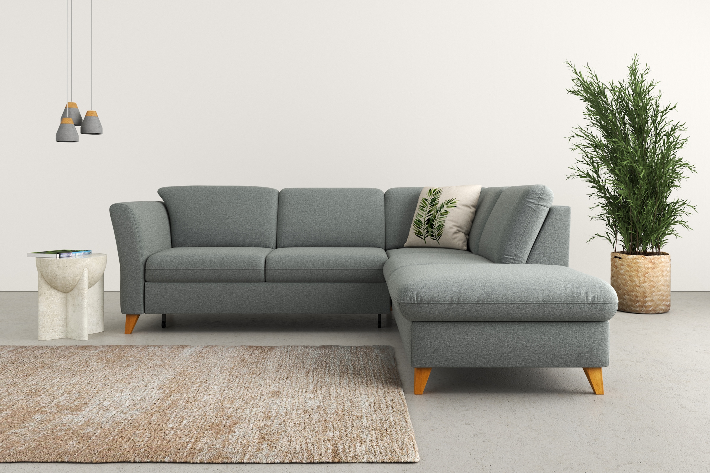 Home affaire Ecksofa "Trelleborg L-Form" Federkern-Polsterung, wahlweise mit Schlaffunktion und Stauraum