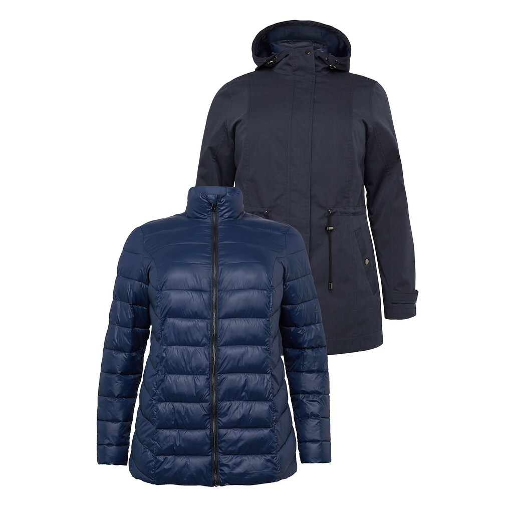 Damenmode Jacken & Mäntel Sheego 3-in-1-Funktionsjacke »Outdoorjacke«, mit drei Tragemöglichkeiten nachtblau Damenmode Jacken & Mäntel Sheego 3-in-1-Funktionsjacke »Outdoorjacke«, mit drei Tragemöglichkeiten nachtblau
