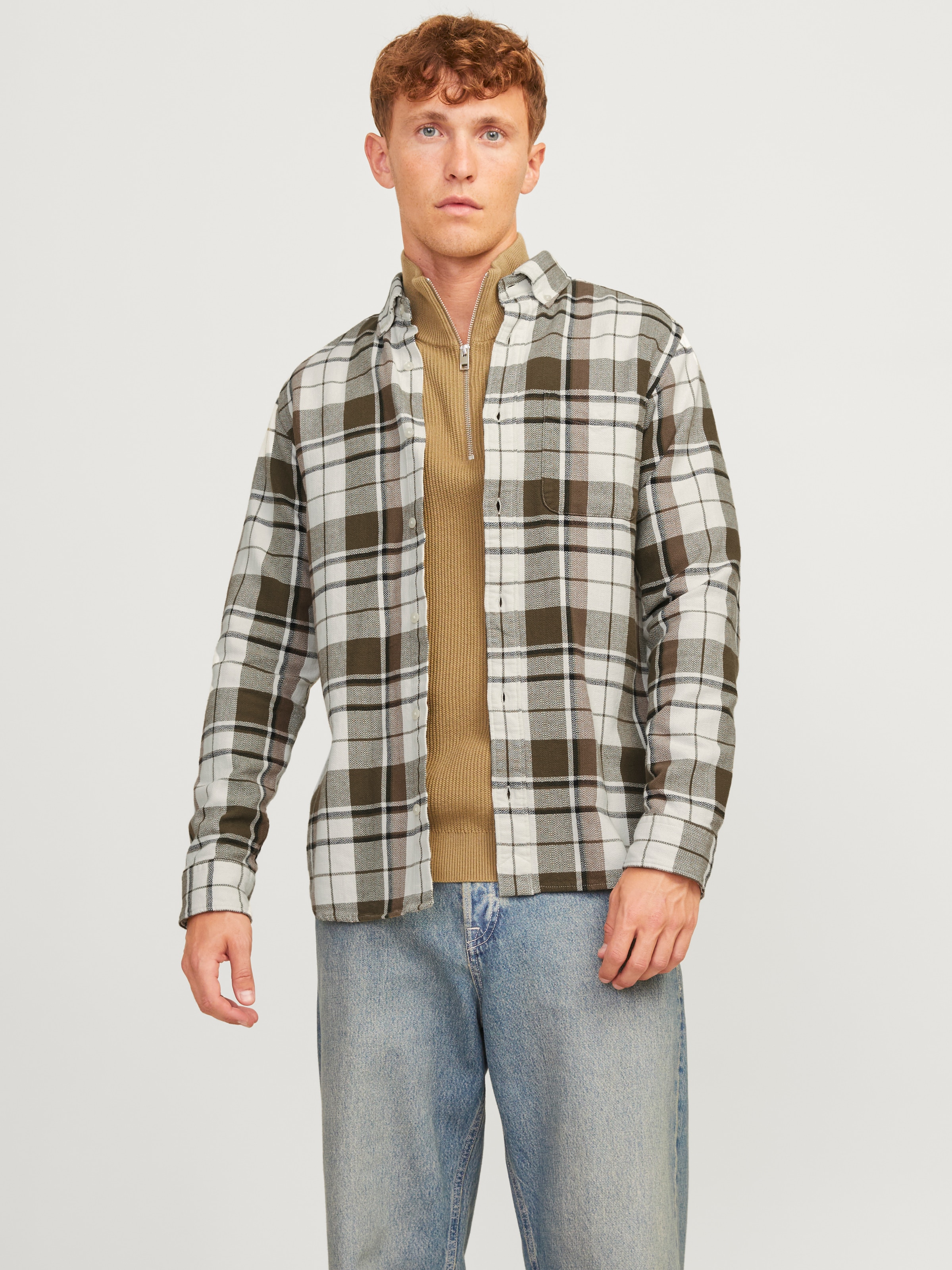 Langarmhemd »JPRBLUBROOK CHECK STRUCTURE L/S SHIRT SN«