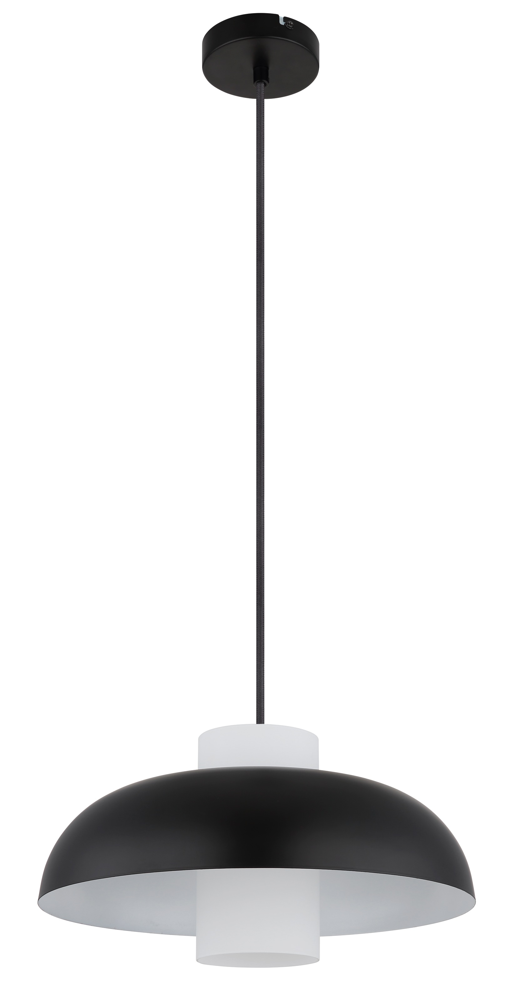 GLOBO LIGHTING Hängeleuchte »LOWE« E27 1 Stk. Hängelampe schwarz Glas opal Zylinder DM 11cm