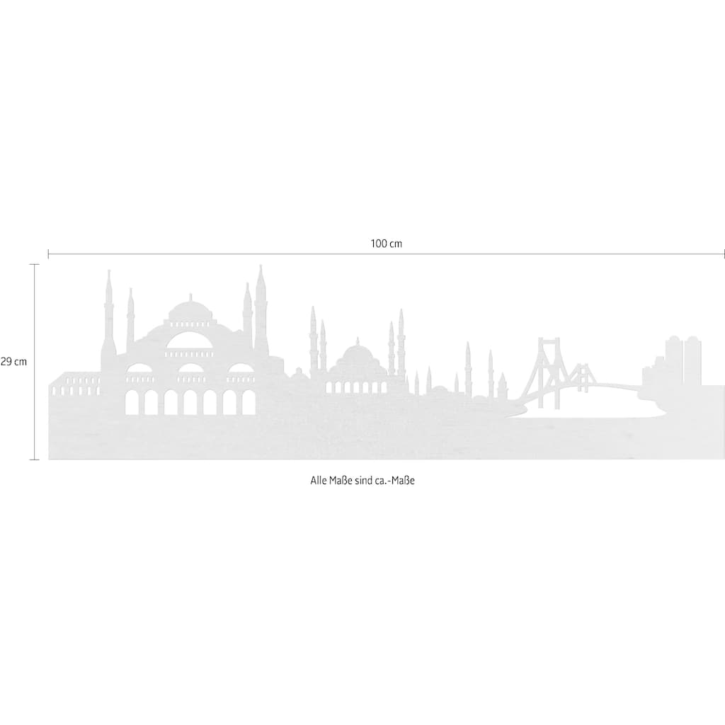 Wall-Art Wanddekoobjekt »Pappel Furnier - Skyline Istanbul«