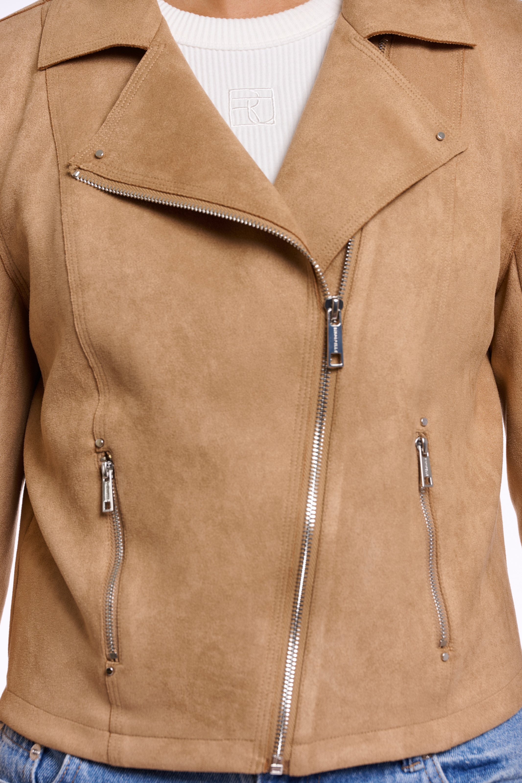 Rino & Pelle Bikerjacke »INE« ohne Kapuze mit schrägem Reißverschluss und Reverskragen