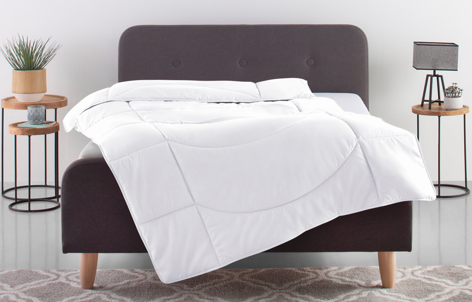 OTTO home Microfaserbettdecke "Microlux, Bettdecke 135x200 cm und Übergrößen bis 240x220cm" warm Füllung Feuchtigkeitsregulierende 3D Klimafaser (Polyester) 1 Stk. tlg. fest versteppter Bezug - keine Bettwäsche nötig, Sommer, Winter