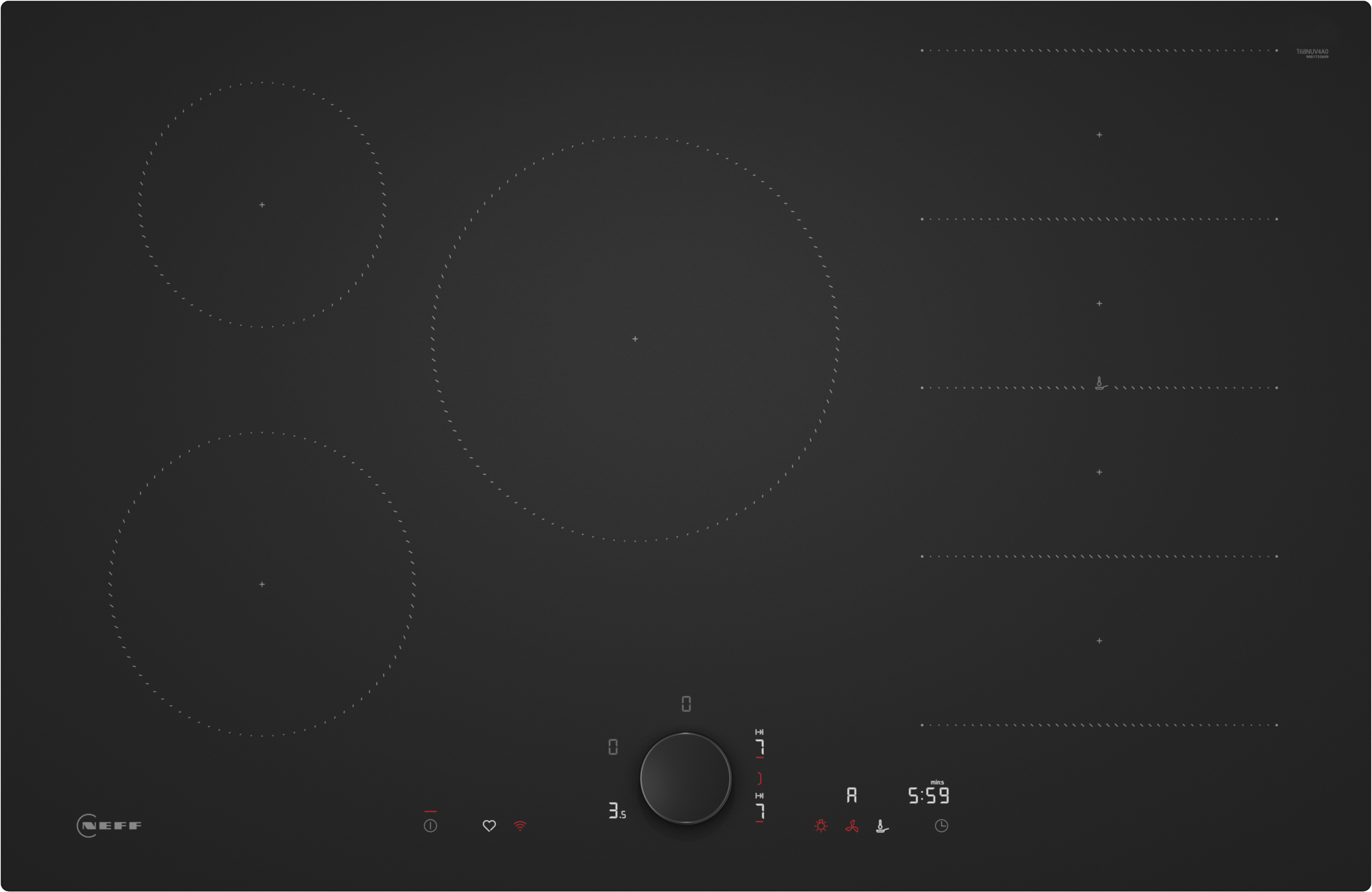 Neff T68NUV4A0 N 90 Induction Hob 80cm Matt Black Glass