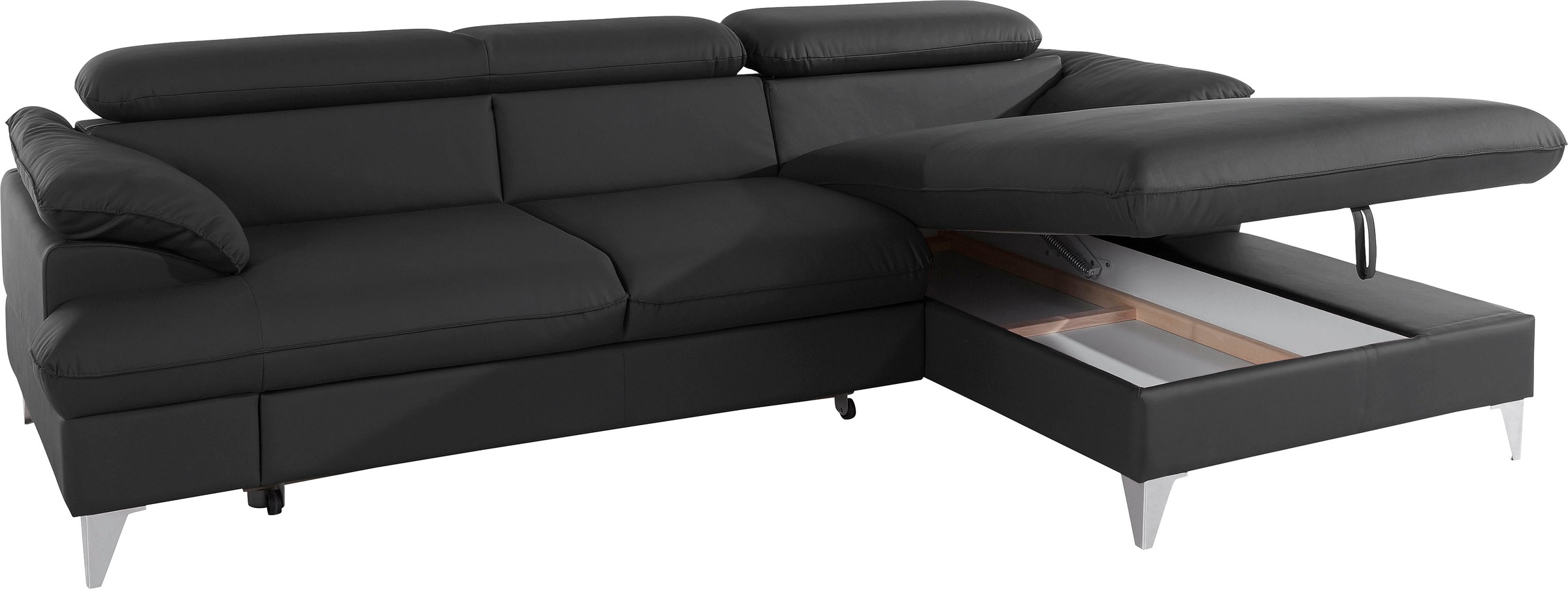COTTA Polstergarnitur »Caluso L-Form«, (2 tlg.), Set bestehend aus: Ecksofa mit Kopfteilverstellung & Hocker