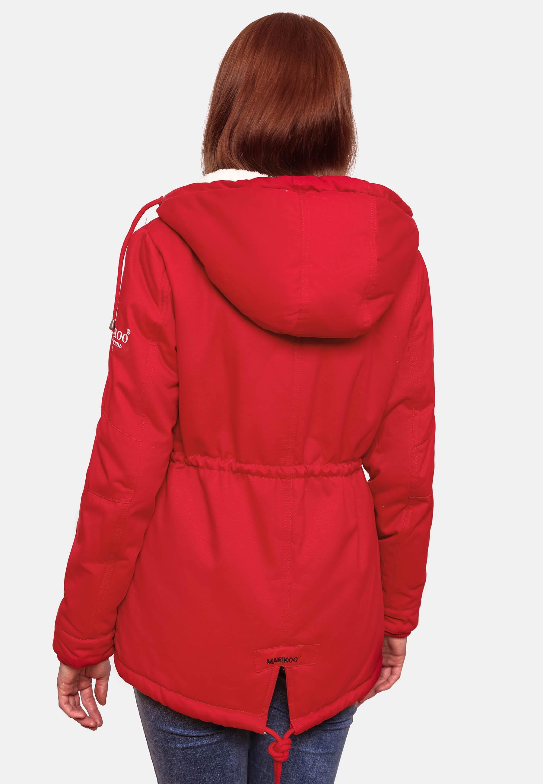 Marikoo Winterjacke »Manolya«, mit Kapuze, stylischer Kurzmantel mit weichem Teddyfell-Futter
