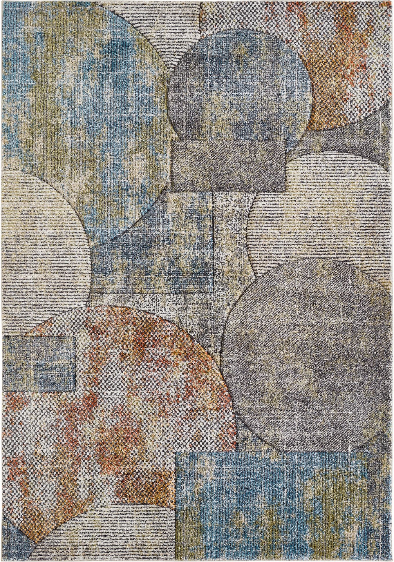 LUXOR living Teppich »Toronto«, rechteckig, 12 mm Höhe, Kurzflor, modernes Patchwork-Design, Hoch-Tief Struktur, Wohnzimmer