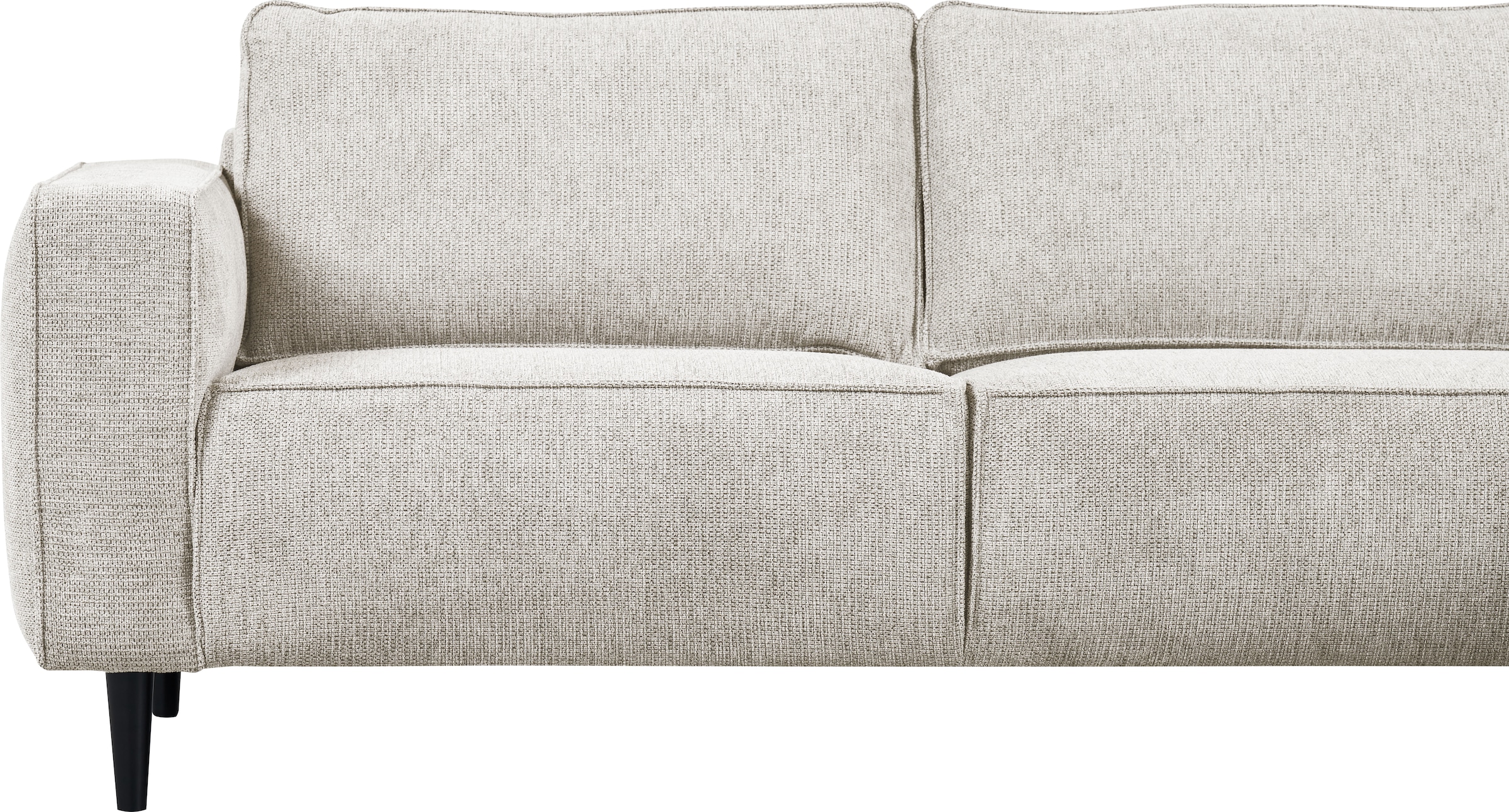 Places of Style Ecksofa »Fumone, Lederoptik oder Soft-Touch Chenille«, Breite 260, mit schwarzen Massivholzfüßen