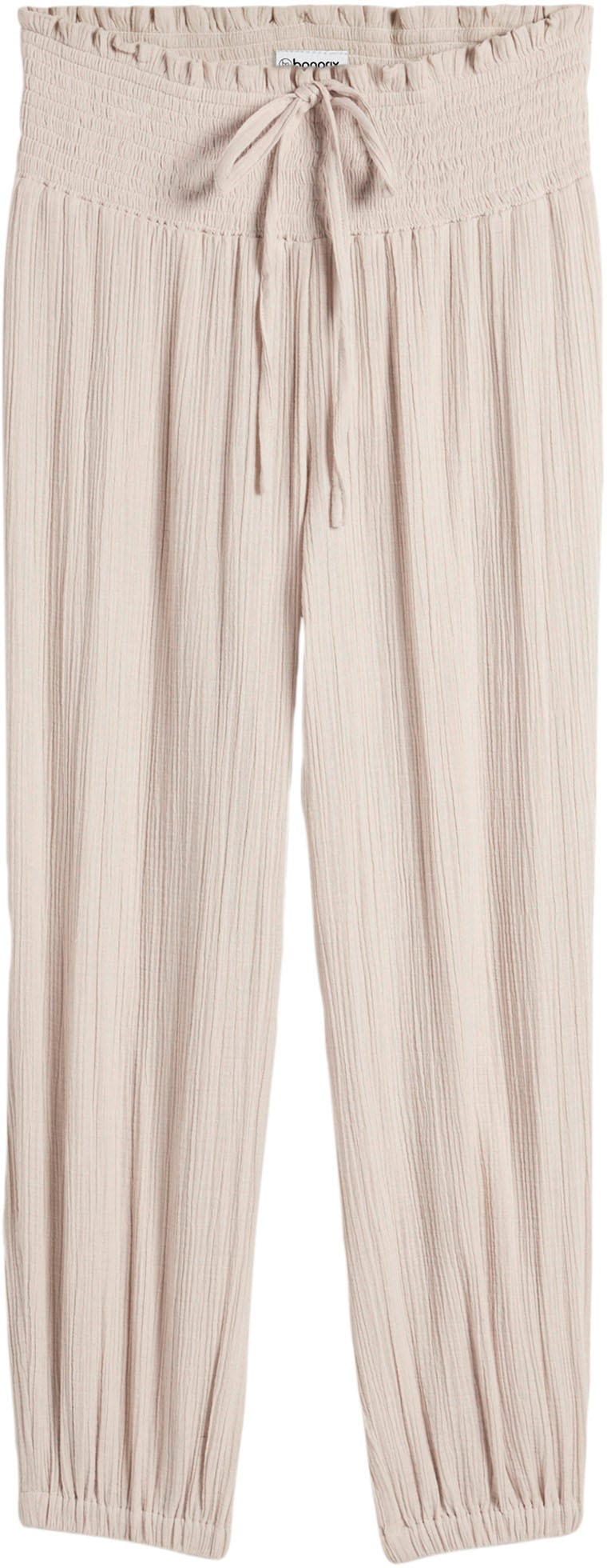 bonprix Haremshose »Musselin Hose mit Smockbund«  aus Musselin, aus Baumwolle, lockere Passform, mit Smockbund