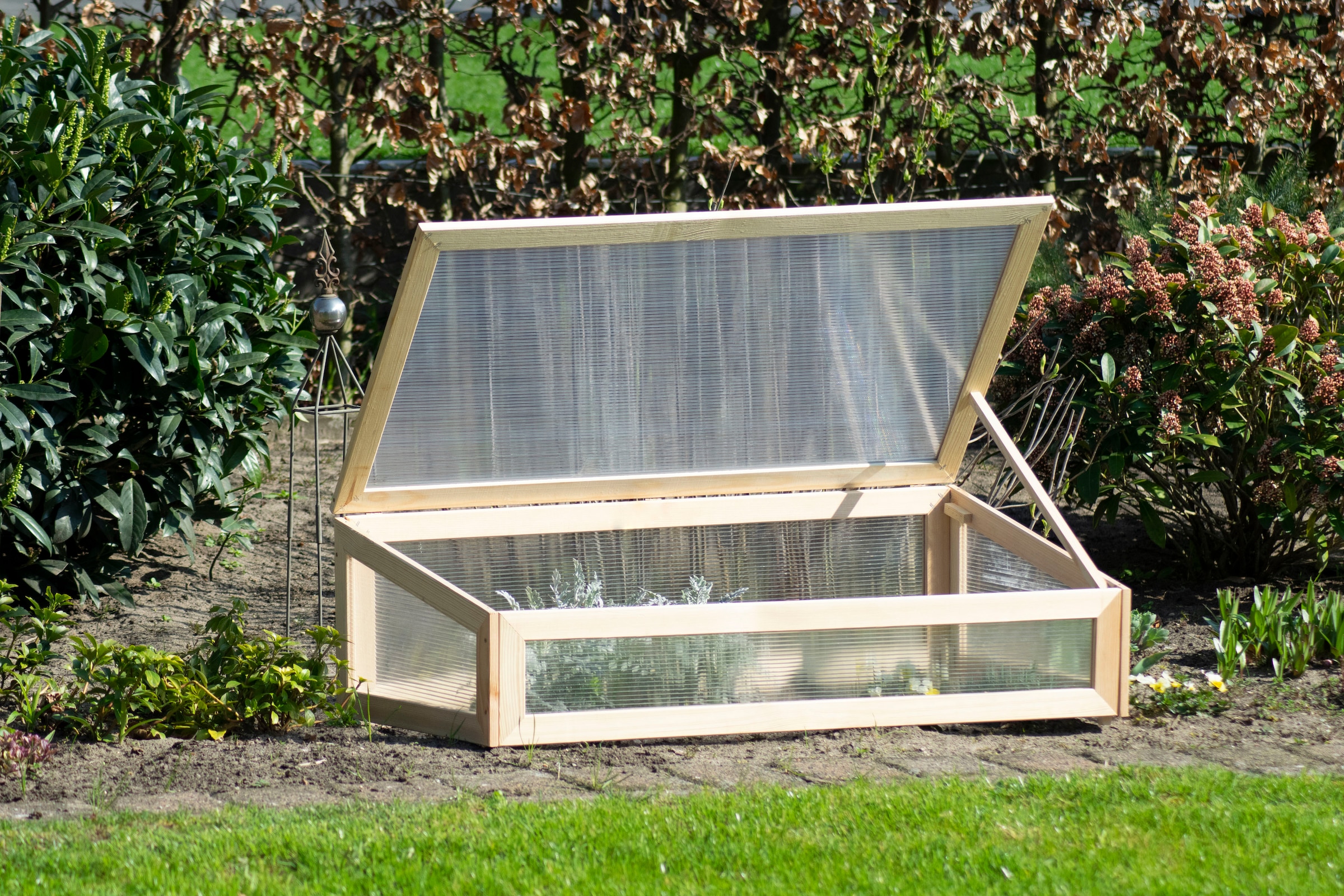 dobar Frühbeet Frühbeetaufsatz für Hochbeete oder Gartenboden