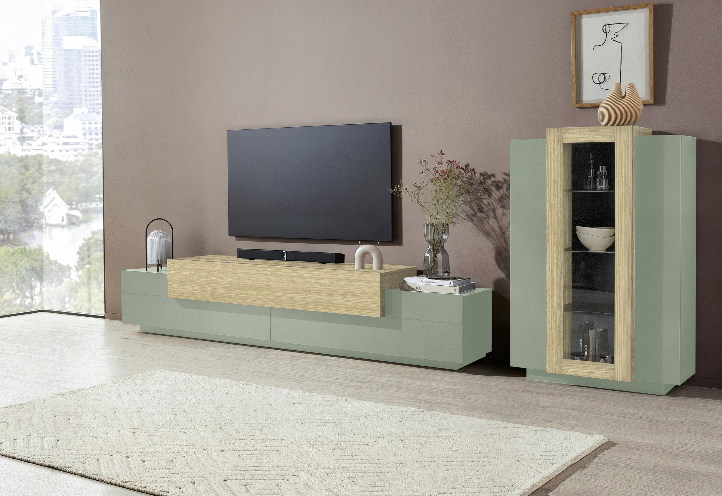 Thumbnail - Home affaire Wohnwand "Coro, Anbauwand, Medienwand" Set, 2 Stk. tlg.