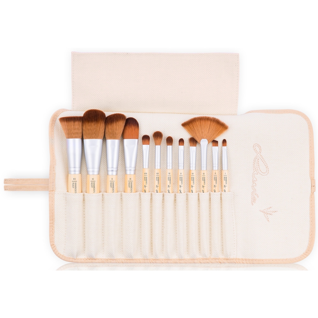 Luvia Cosmetics Kosmetikpinsel-Set »Bamboo's Root«, (12 tlg., zzgl. Aufbewahrungstasche)