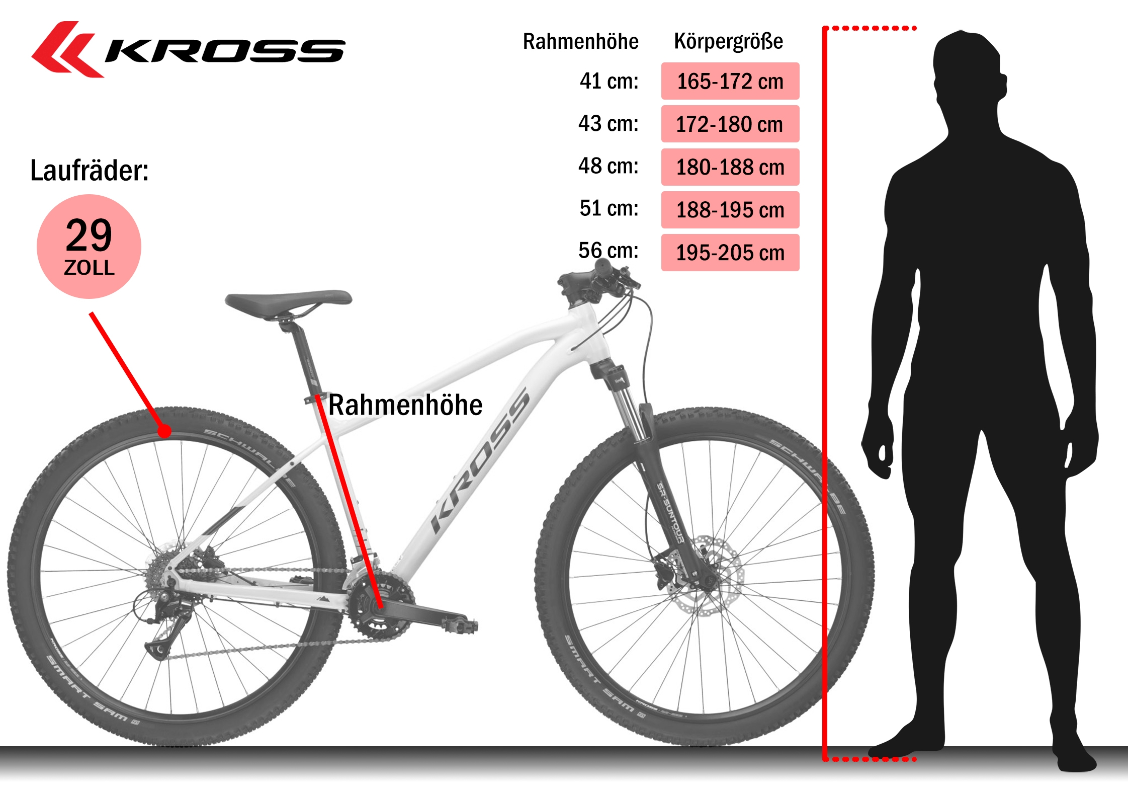 Kross Mountainbike »Hardtail Level 1.0« 16 Gang Shimano ACERA M3020 Schaltwerk Kettenschaltung