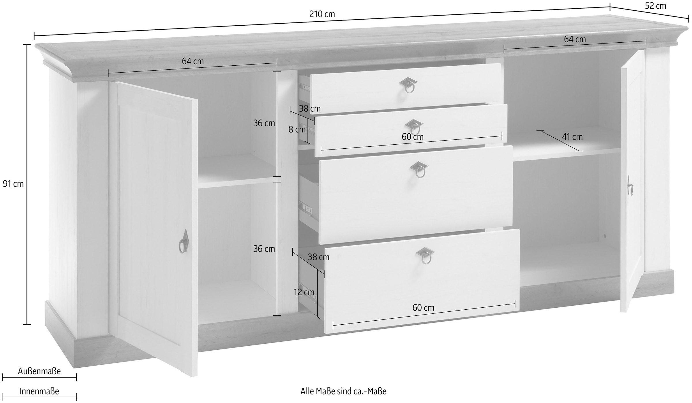 BAUR affaire Home »Cremona«, 210 Breite cm | Sideboard