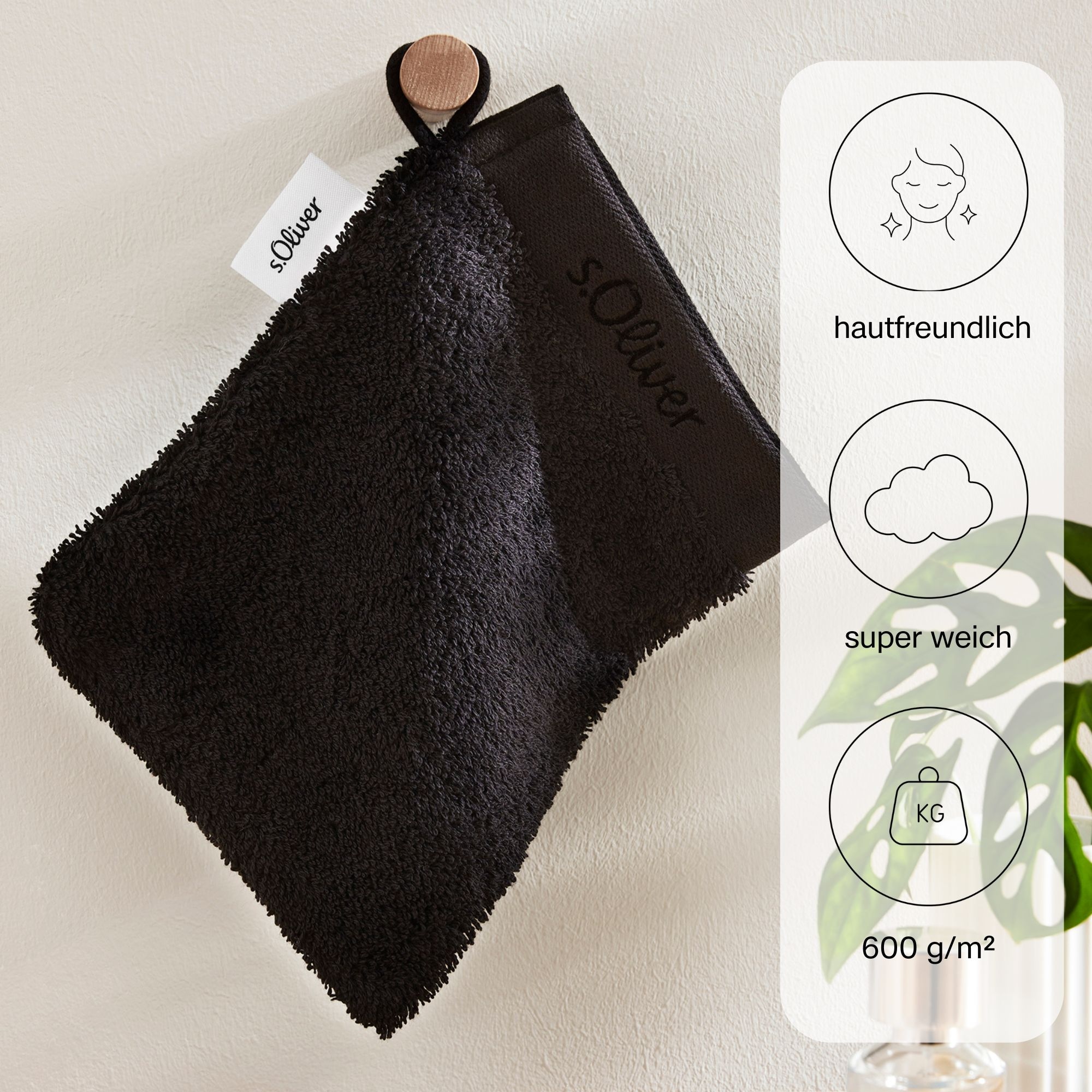 s.Oliver Waschhandschuh »s.Oliver, Premium Qualität, 600 gr/m², auch als Sets erhältlich«, (1 St., Waschlappen 16 x 21 cm), große Farbauswahl, auch als Duschtuch, Handtuch, Gästetuch