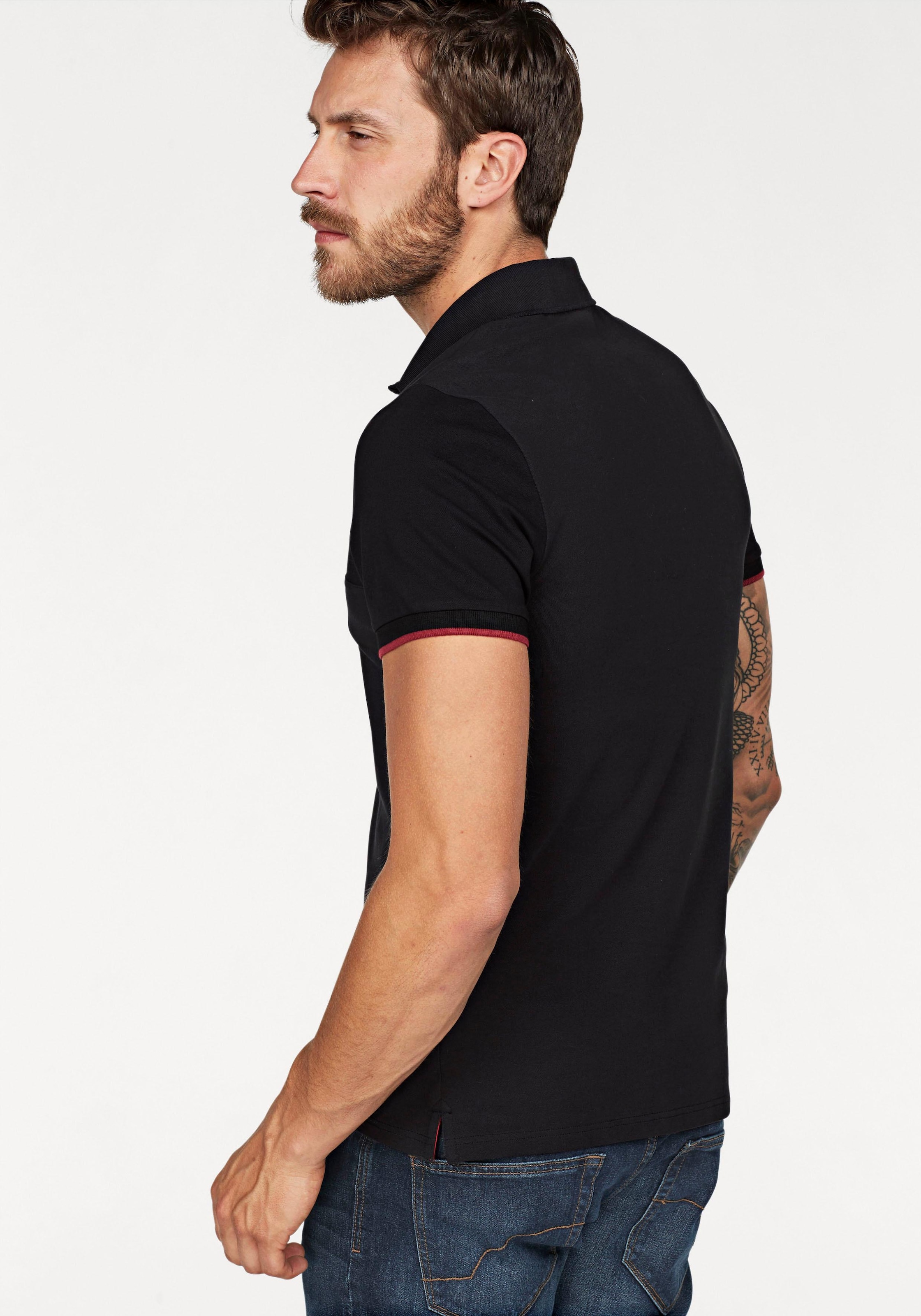 Bruno Banani Poloshirt, Kurzarm, körpernahe Passform, unifarben, Polokragen